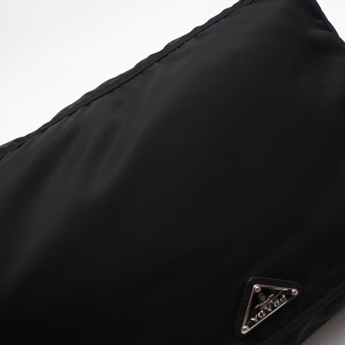 Prada Saffiano Black Nylon Leather Shoulder Bag (Pre-Owned)