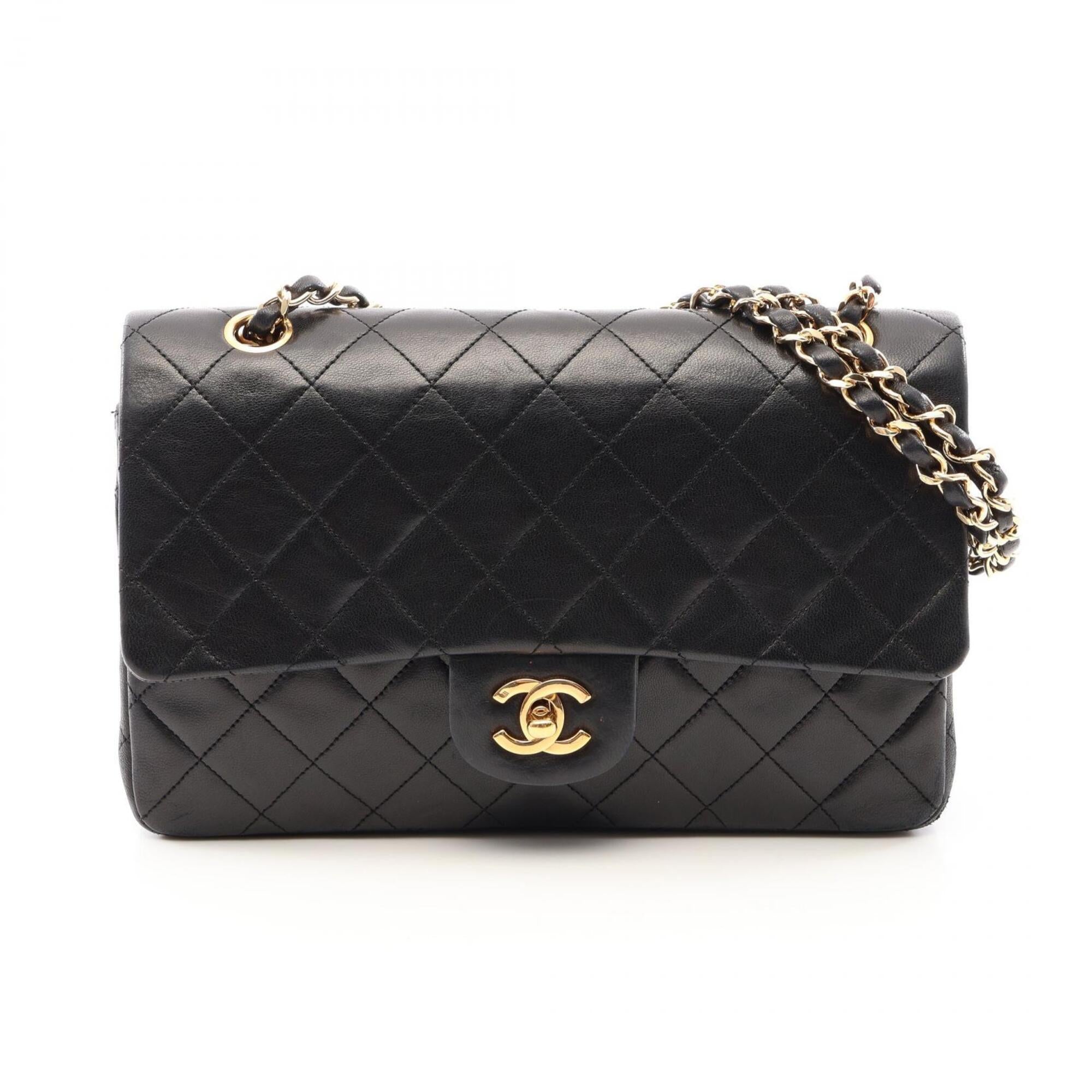 Chanel Black Leather Handbag Shoulder Bag (Pre-Owned)