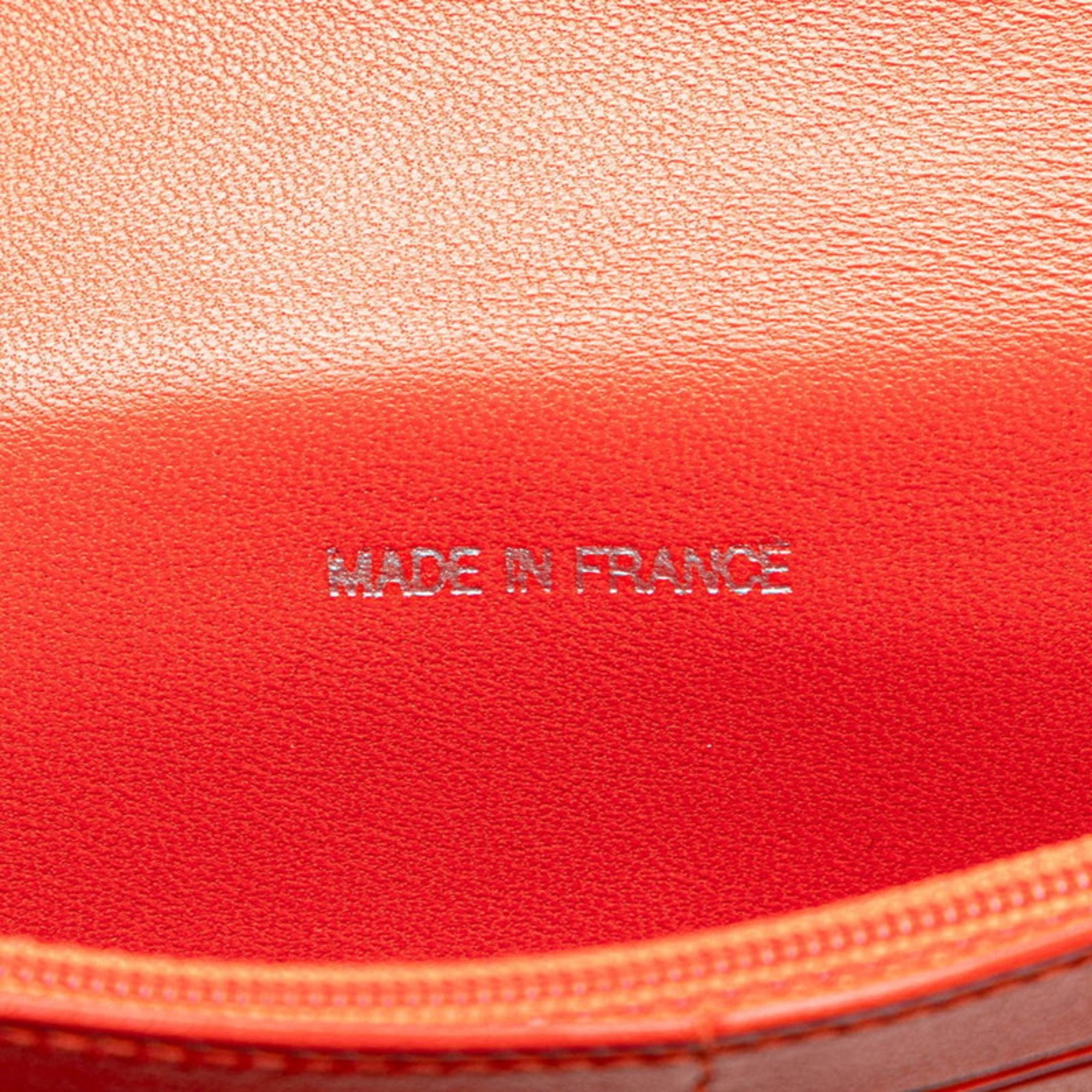 Chanel New Travel Line Red Color Canvas Leather Long Wallet (Bi-Fold) (Pre-Owned)