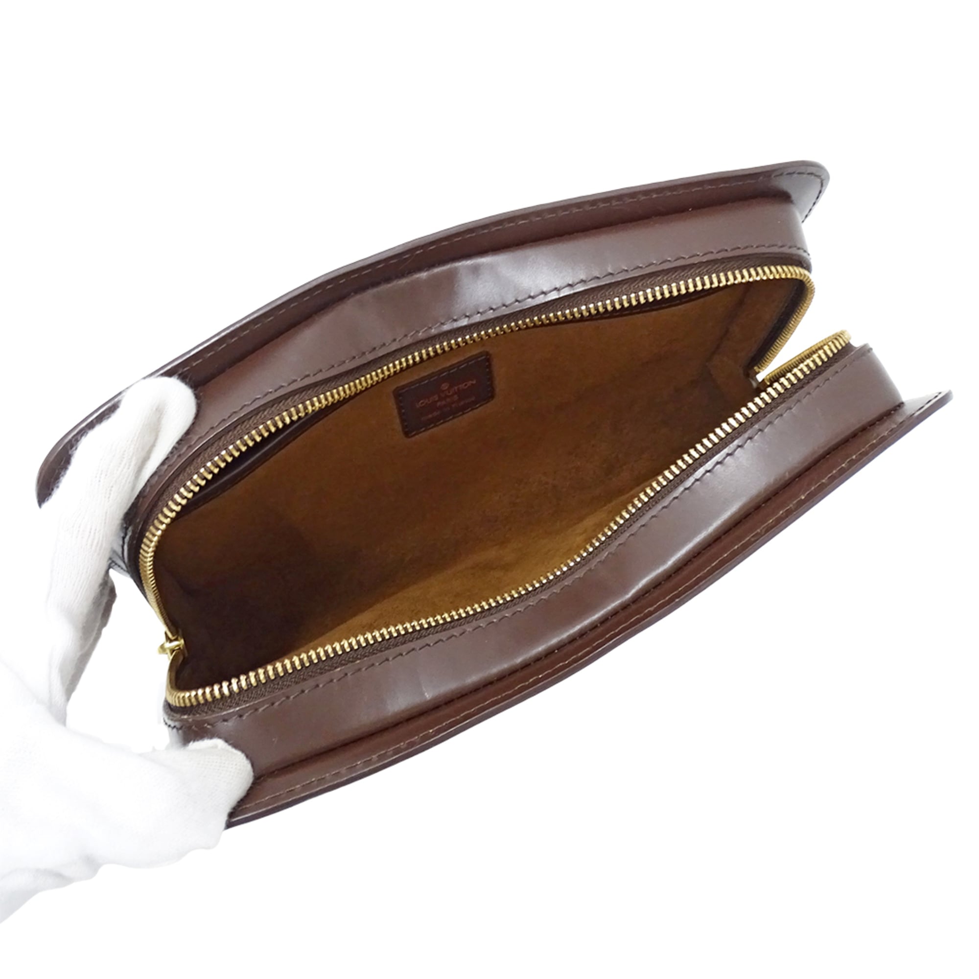 Louis Vuitton Brown Damier Canvas Galle Damier Canvas Clutch Bag Handbag (Pre-Owned)