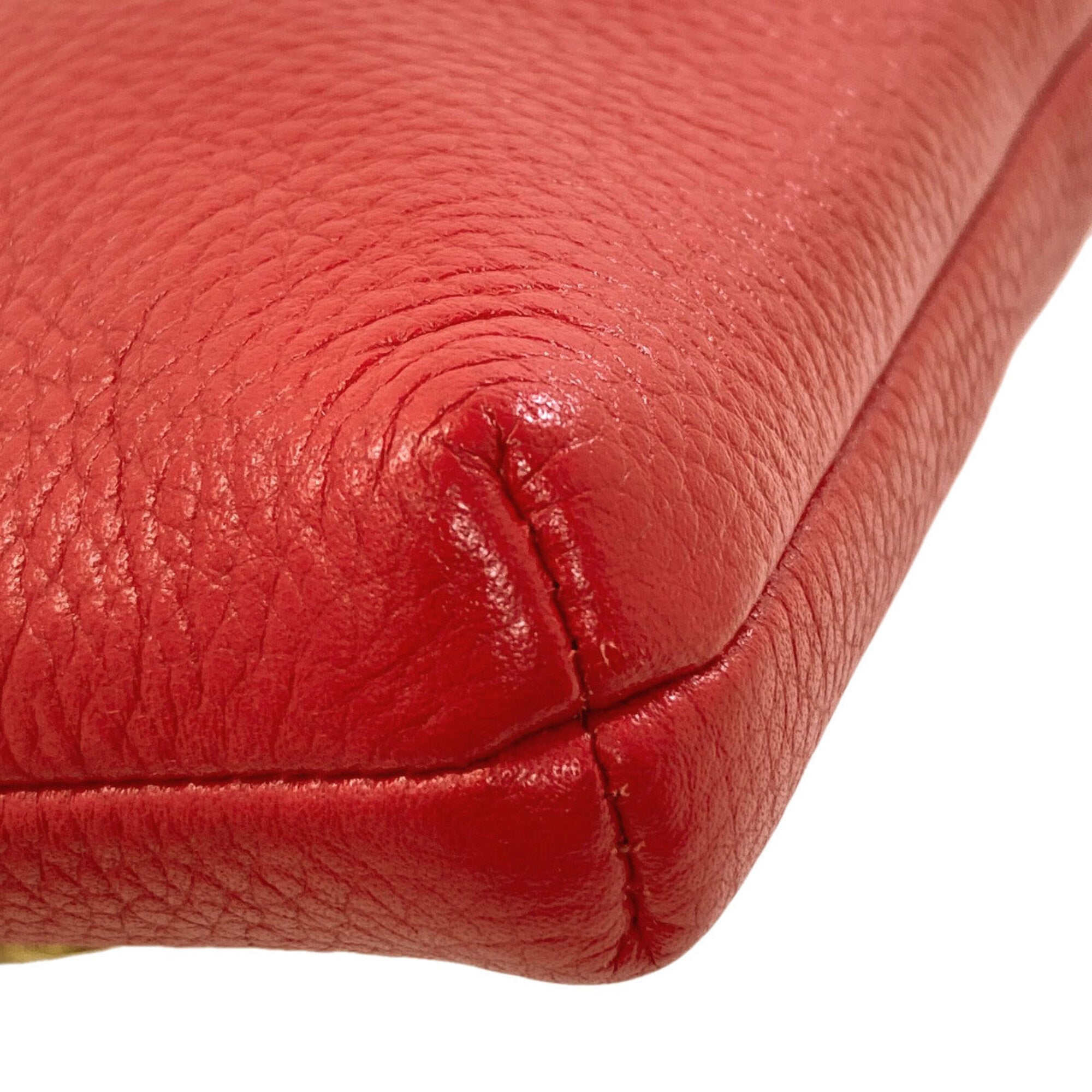 Coach Red Color Leather Shoulder Bag (Pre-Owned)