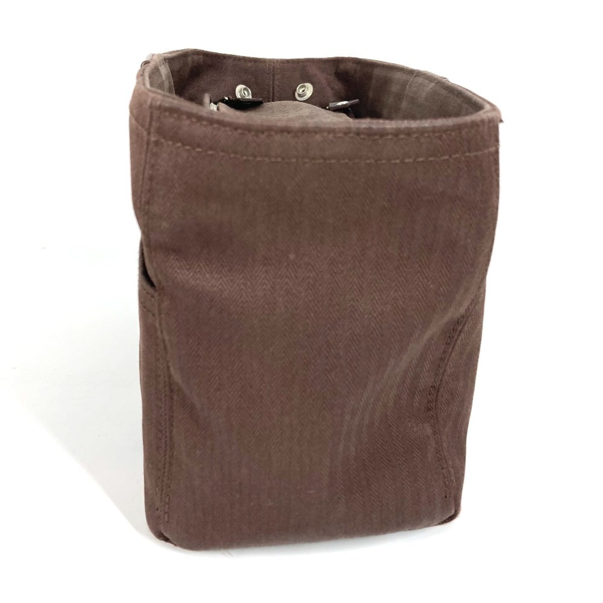 Hermes Brown Toile Chevron Clutch Bag Pouch (Pre-Owned)