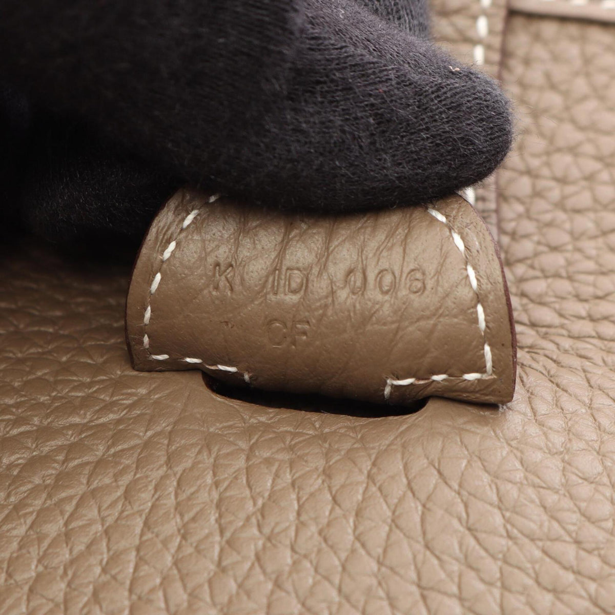 Hermes Etoupe Gray Gray Taurillon Clemence Leather Handbag Shoulder Bag (Pre-Owned)