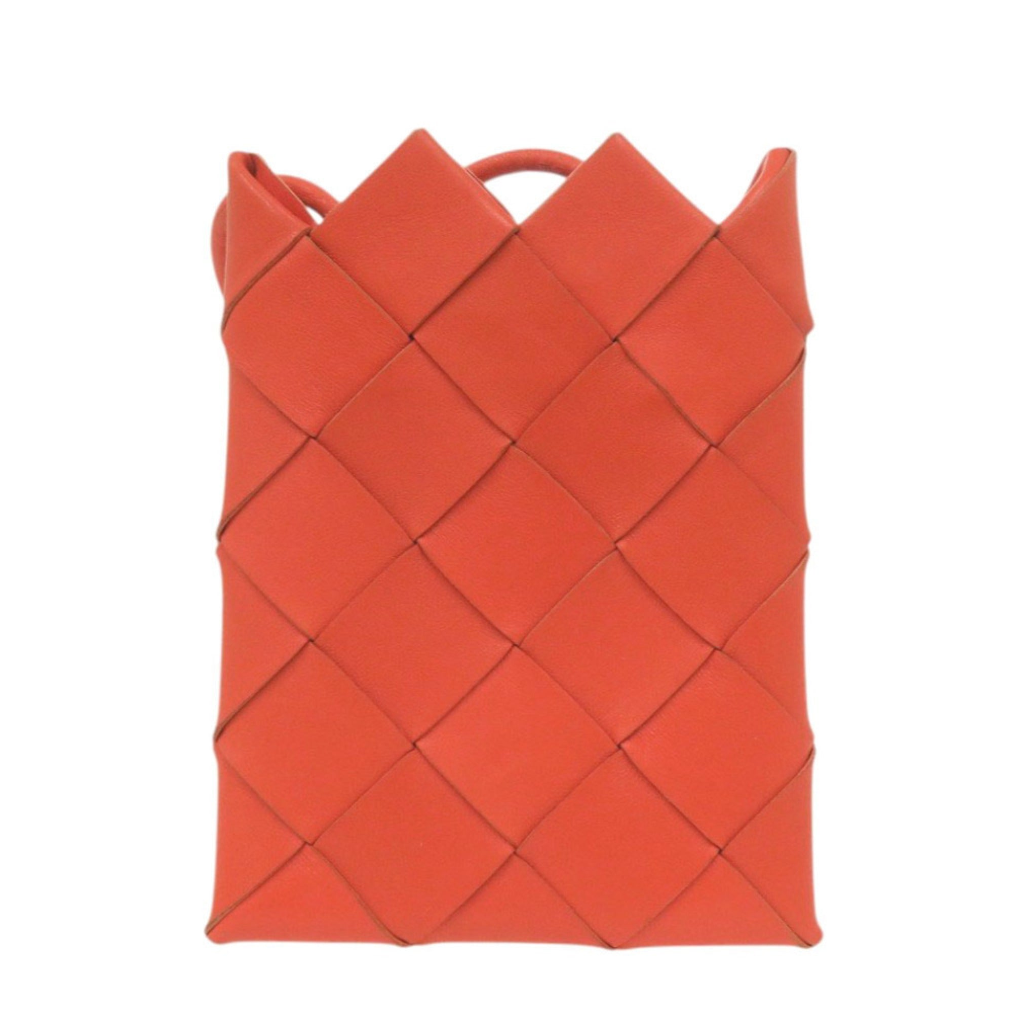 Bottega Veneta Orange Intrecciato Shoulder Bag (Pre-Owned)