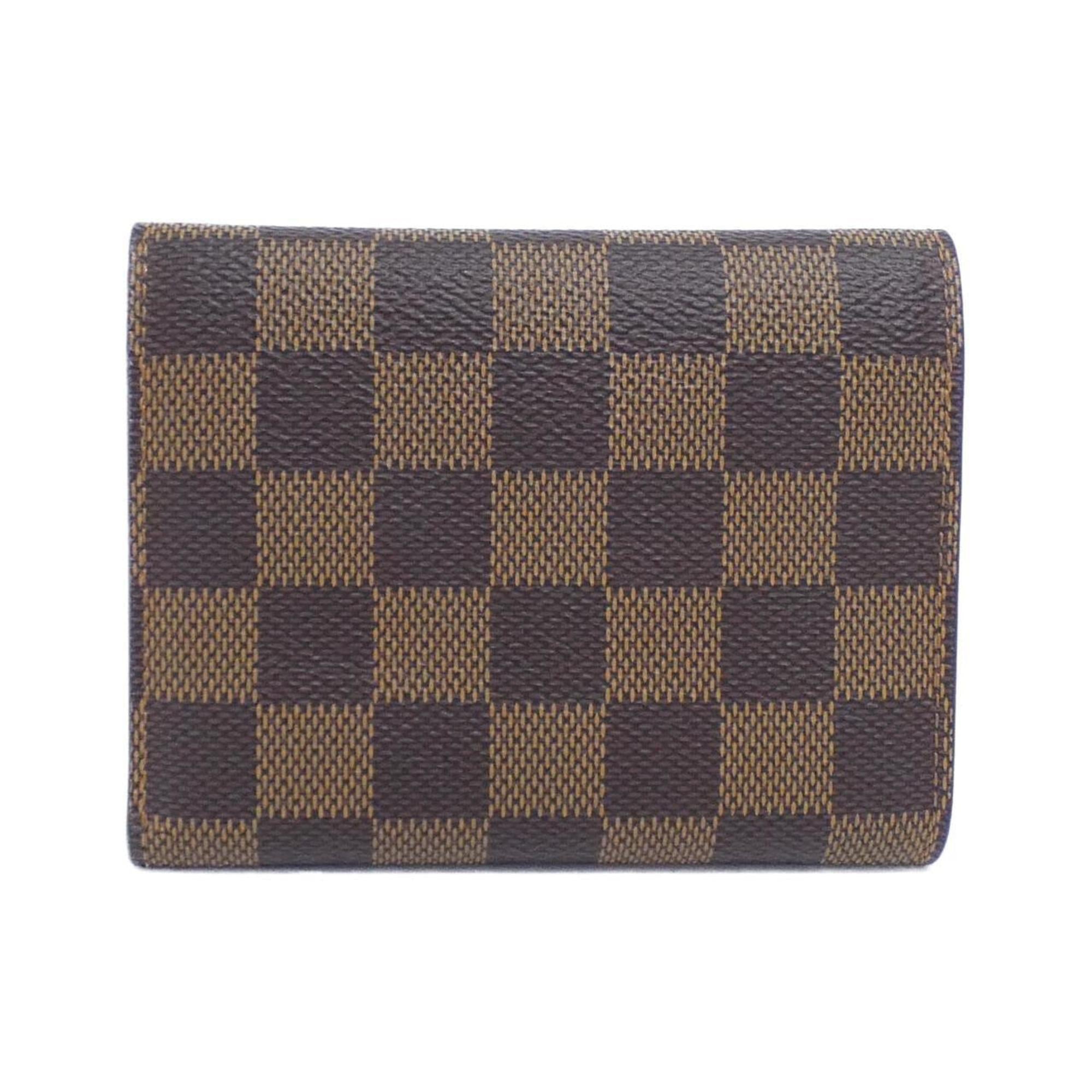 Louis Vuitton Ebene Rouge Coated Canvas Wallet (Tri-Fold) (Pre-Owned)