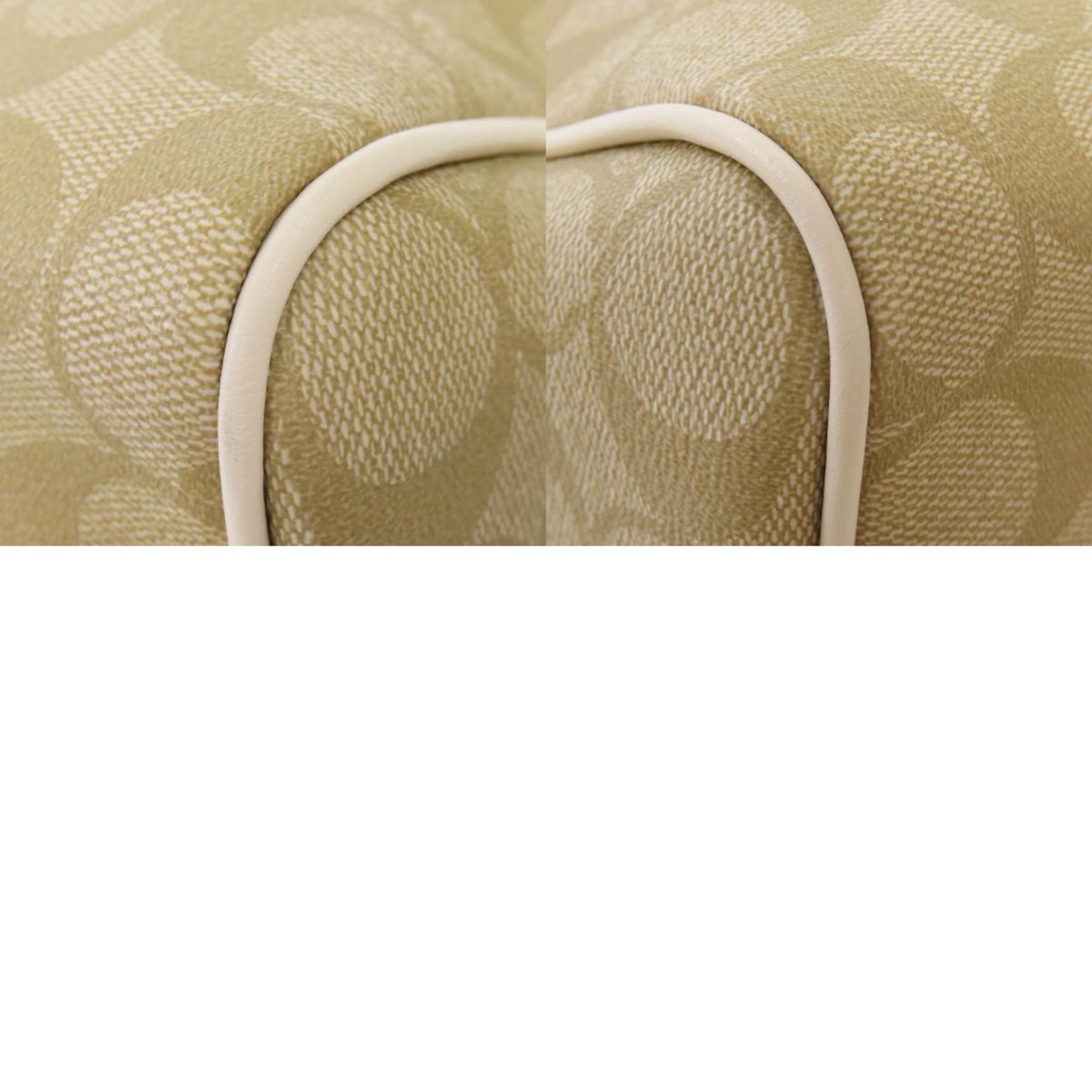 Coach Beige White Pvc Handbag (Pre-Owned)