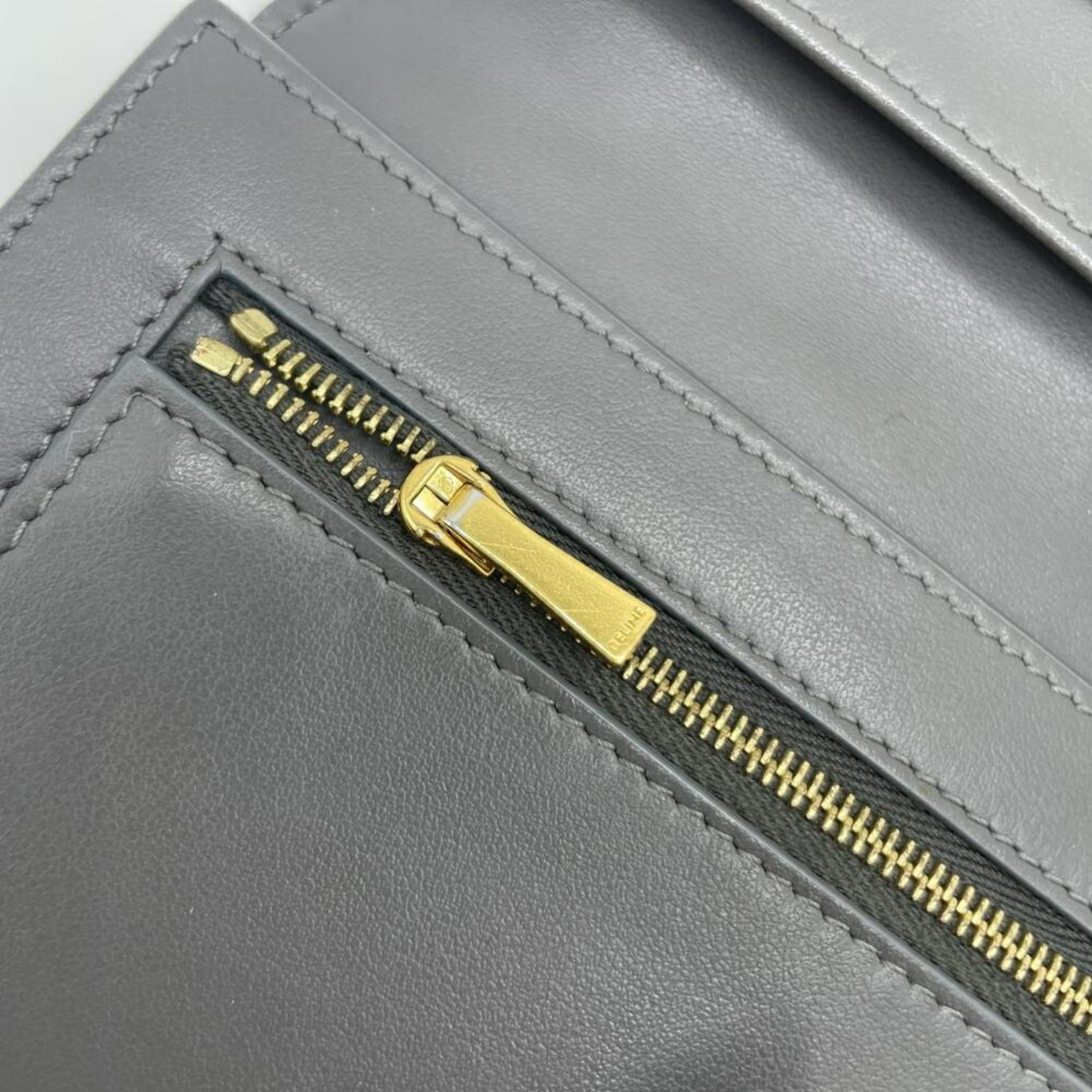 Celine Blue Gray Leather Bill Wallet (Bi-Fold) (Pre-Owned)