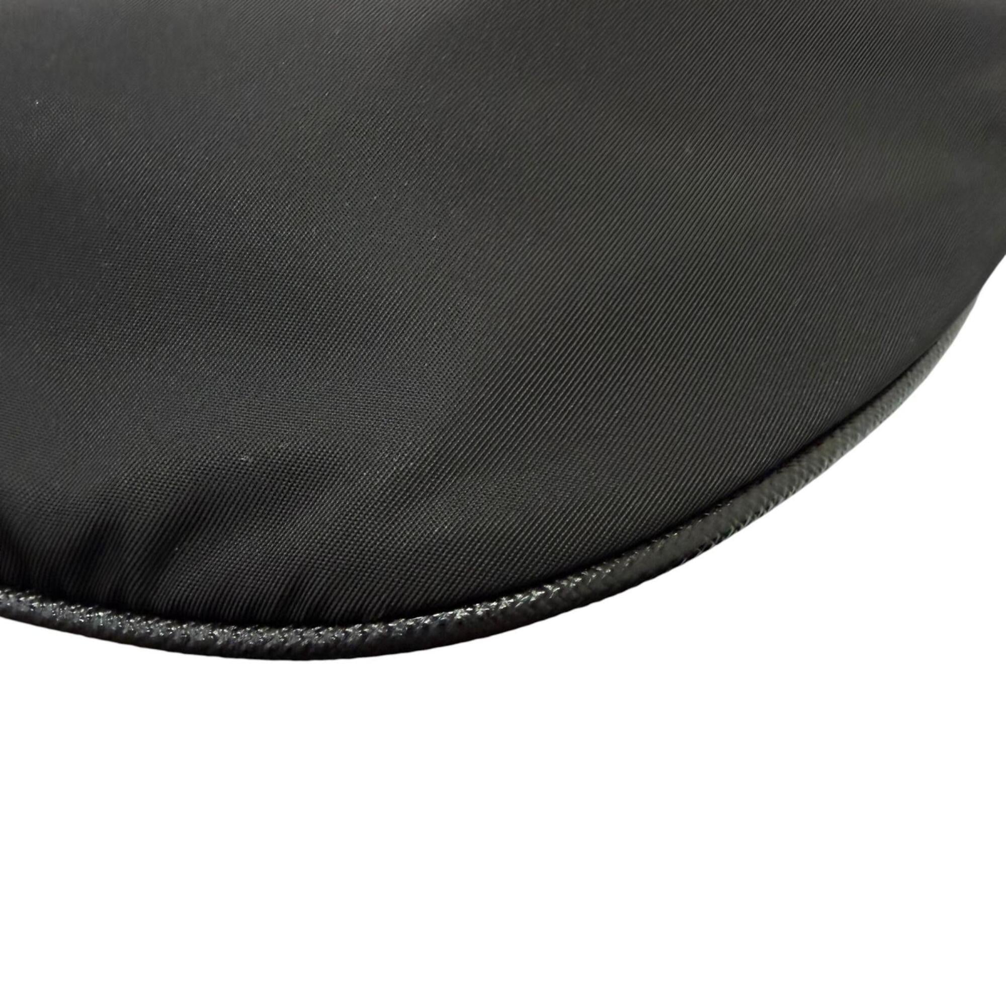Prada Black Nylon Leather Fanny Pack Sling Bag (Pre-Owned)