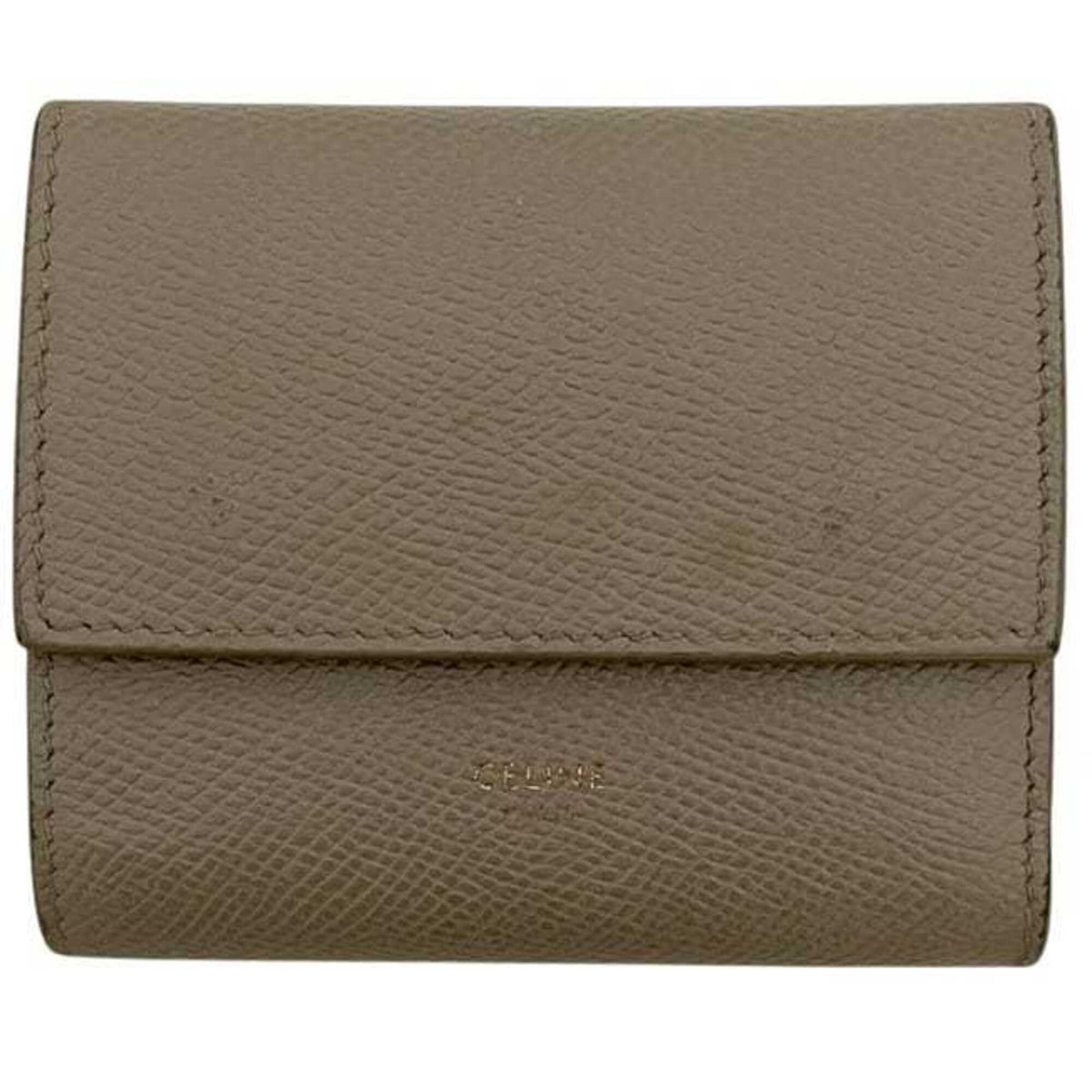 Celine Beige Leather Wallet (Tri-Fold) (Pre-Owned)