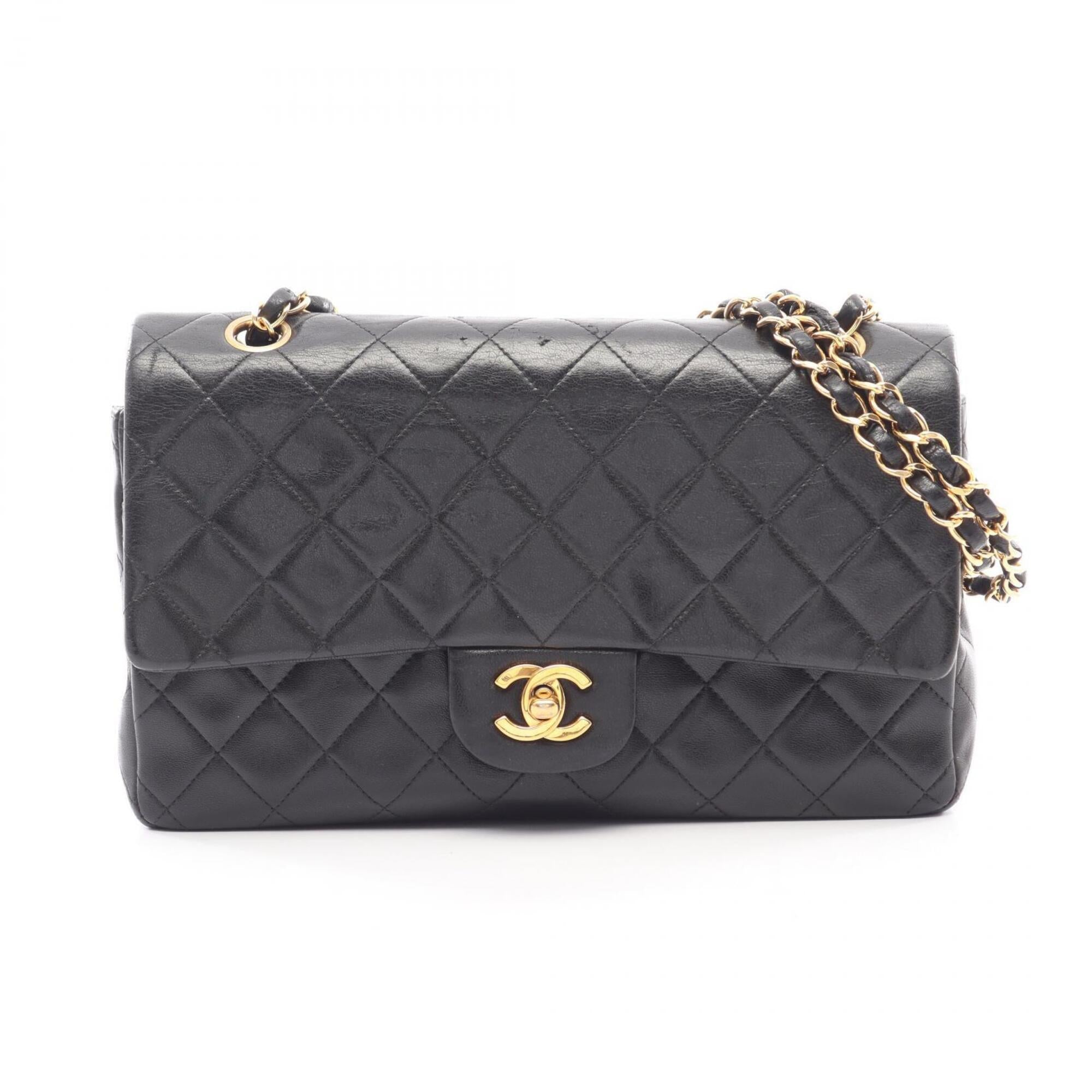 Chanel Black Leather Handbag Shoulder Bag (Pre-Owned)