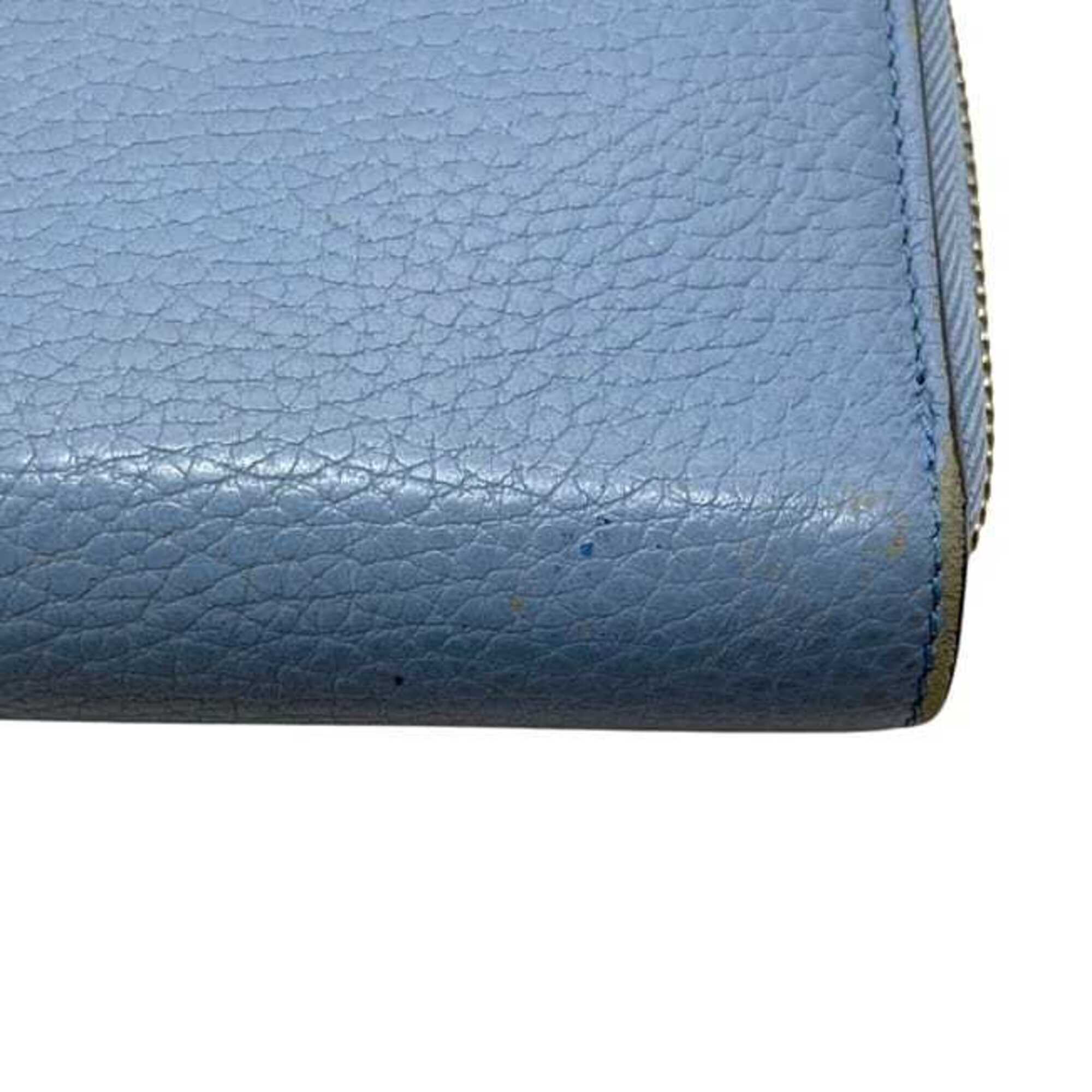 Gucci Light Blue Leather Long Wallet (Bi-Fold) (Pre-Owned)