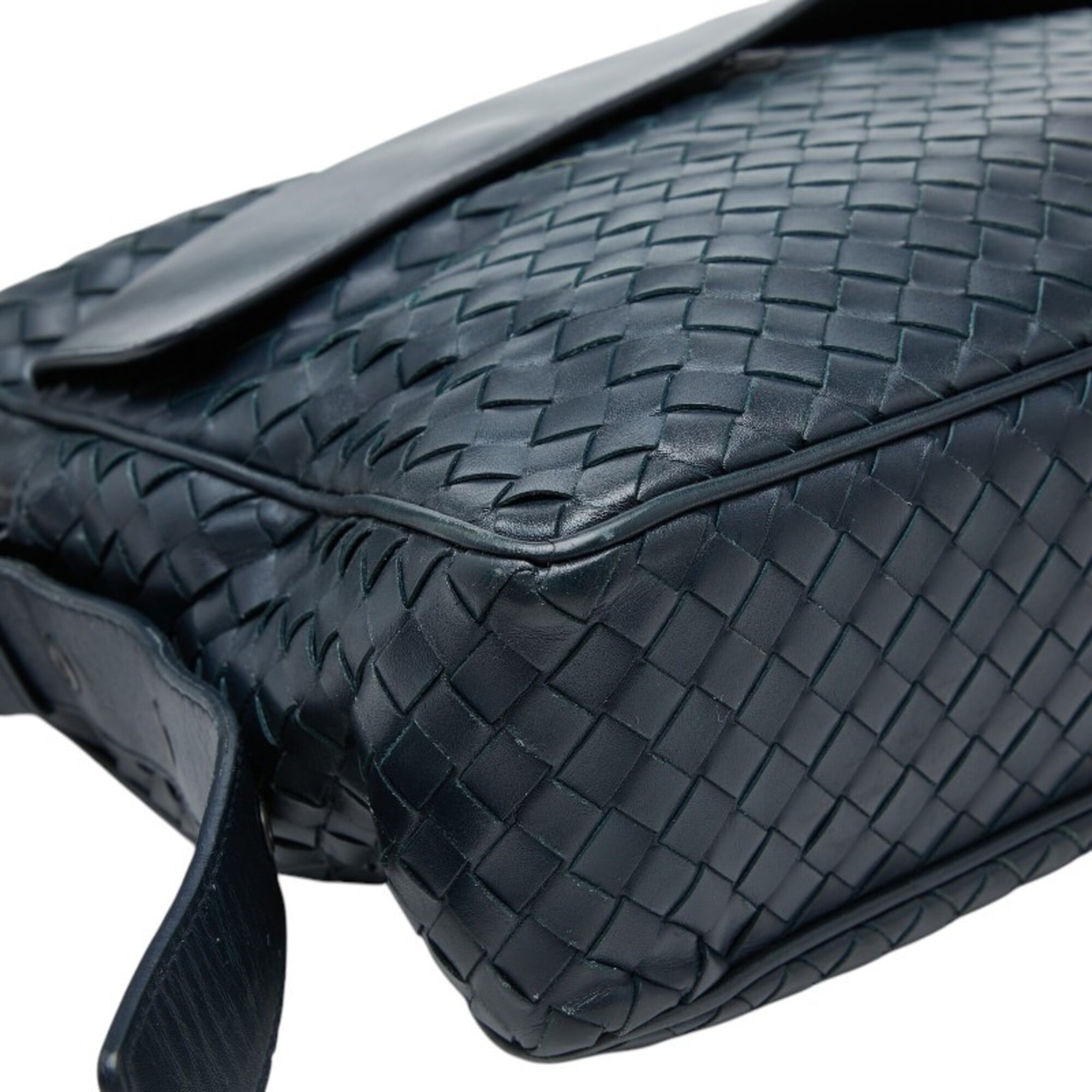 Bottega Veneta Navy Leather Shoulder Bag (Pre-Owned)