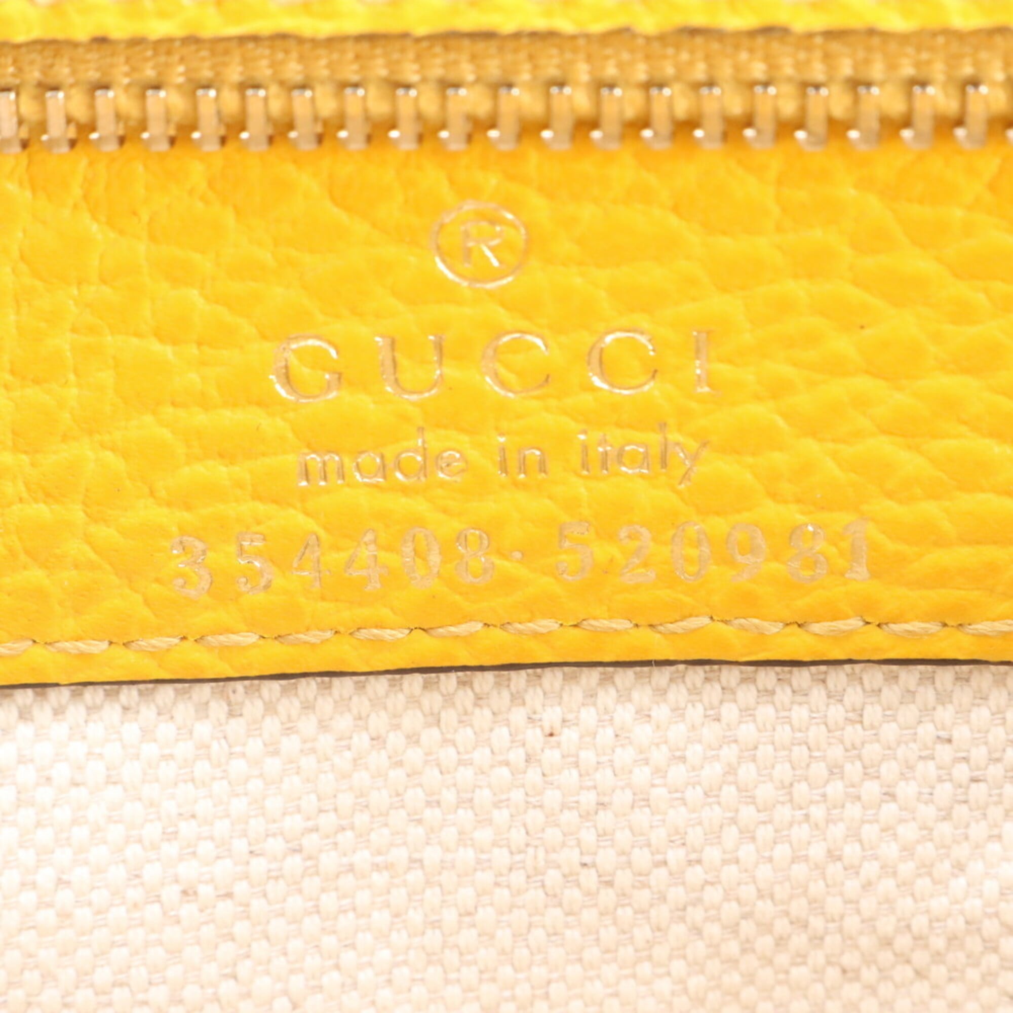 Gucci Yellow Leather Handbag Tote Bag (Pre-Owned)