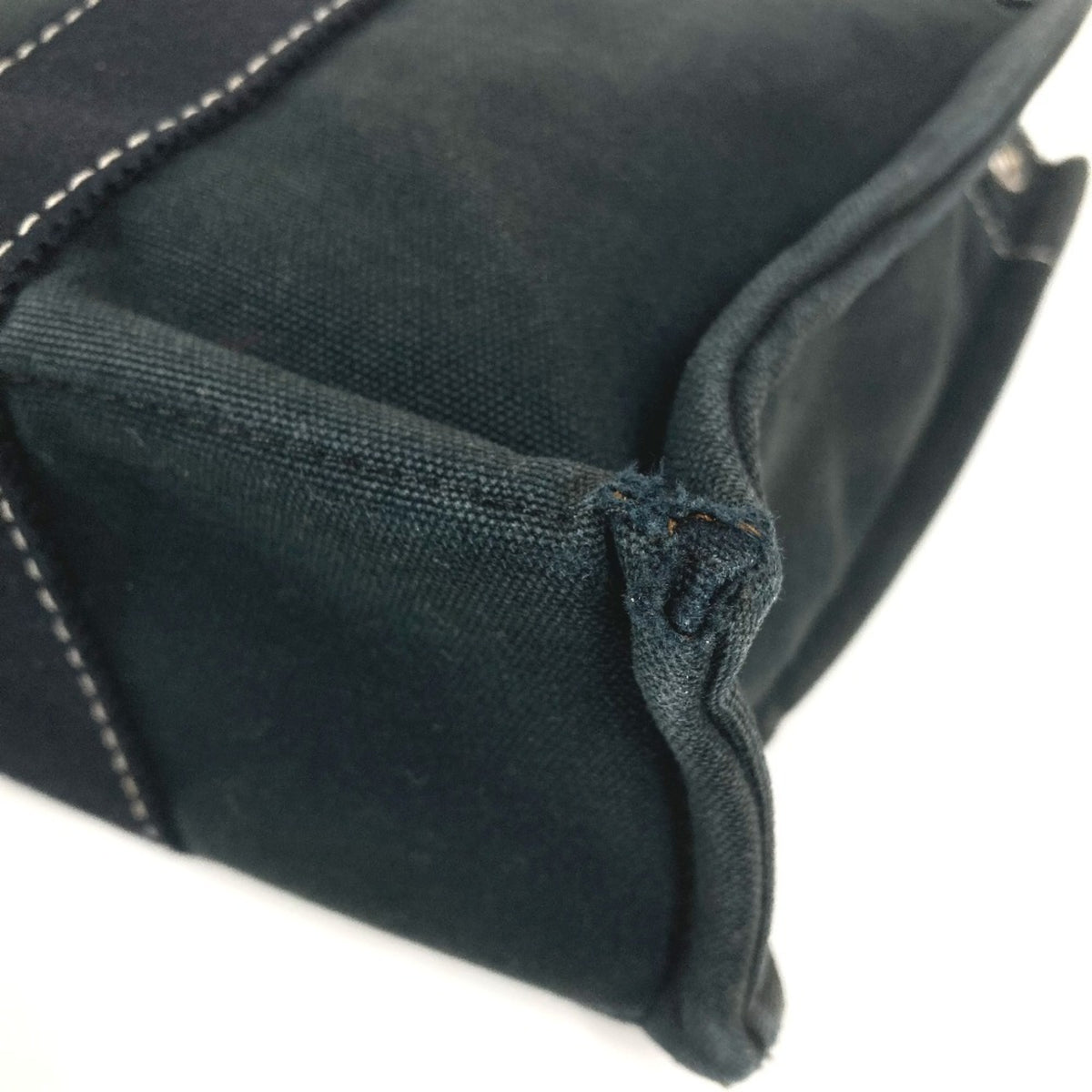 Hermes Deauville Black Canvas Handbag Tote Bag (Pre-Owned)