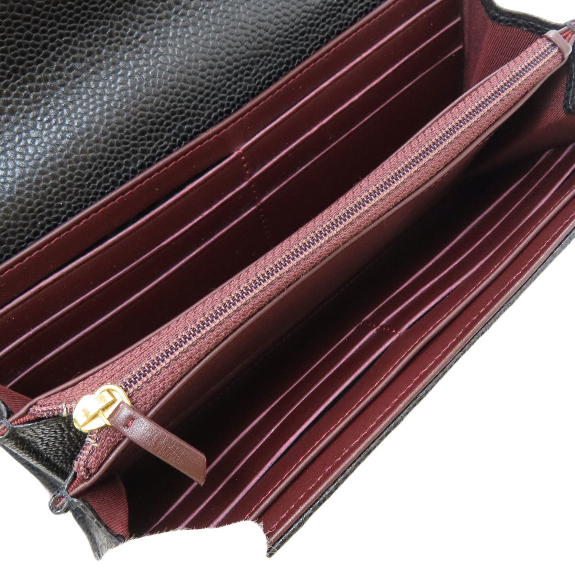 Chanel Matelasse Black Leather Long Wallet (Bi-Fold) (Pre-Owned)