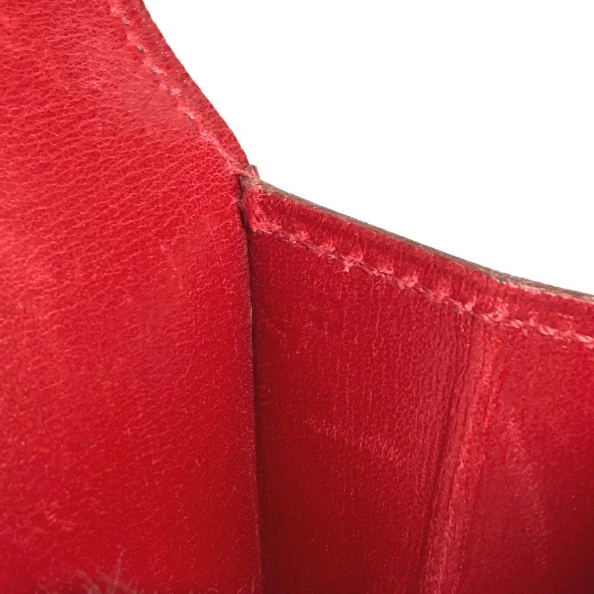 Hermes Red Color Leather Clutch Bag Pochette Pouch (Pre-Owned)