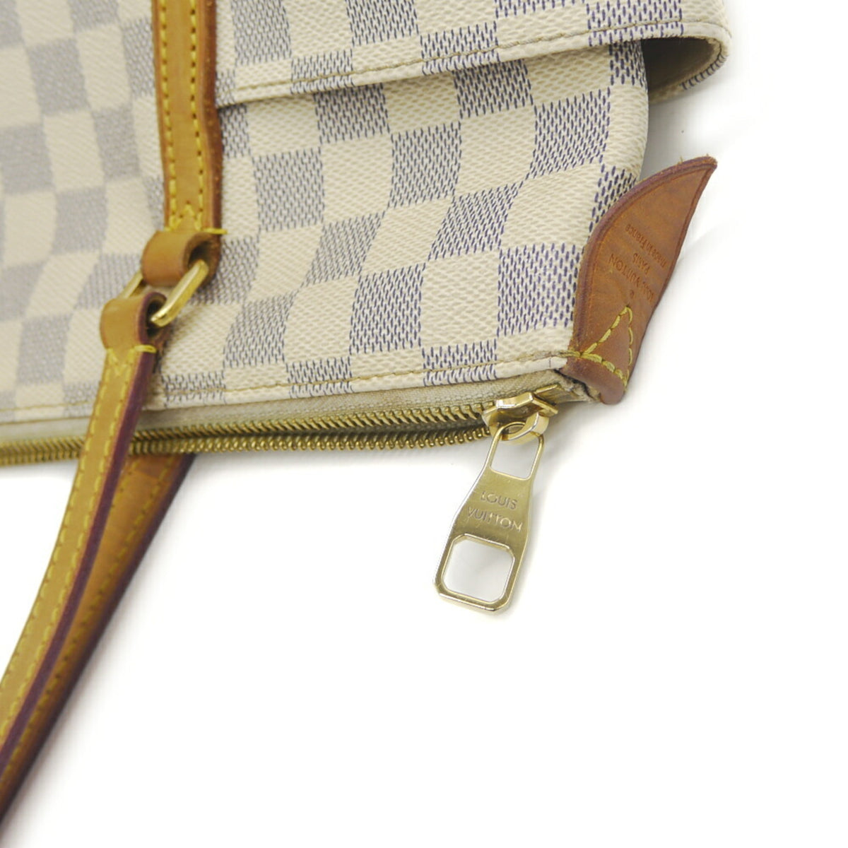 Louis Vuitton White Damier Azur Handbag Tote Bag (Pre-Owned)
