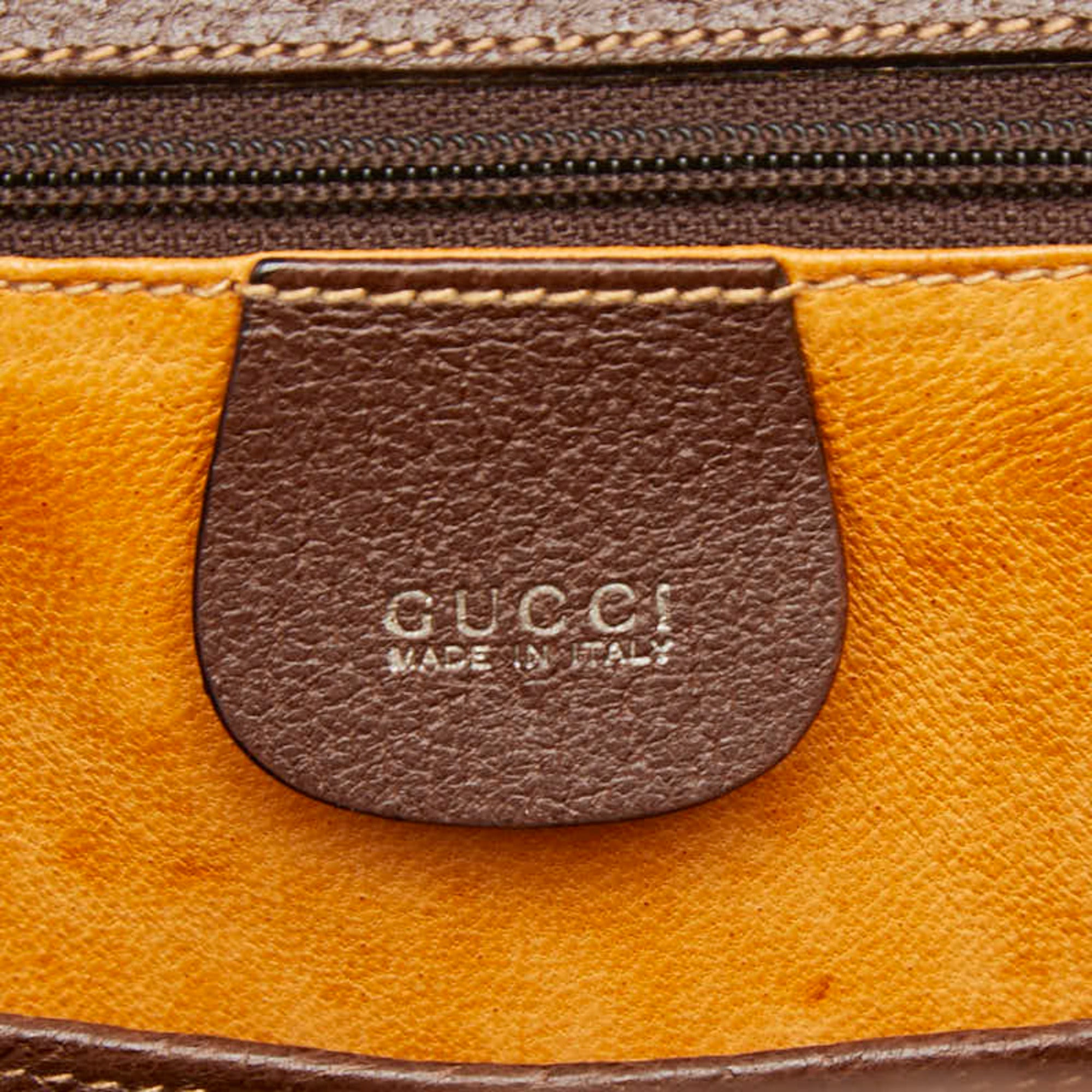 Gucci Bamboo Brown Leather Handbag (Pre-Owned)