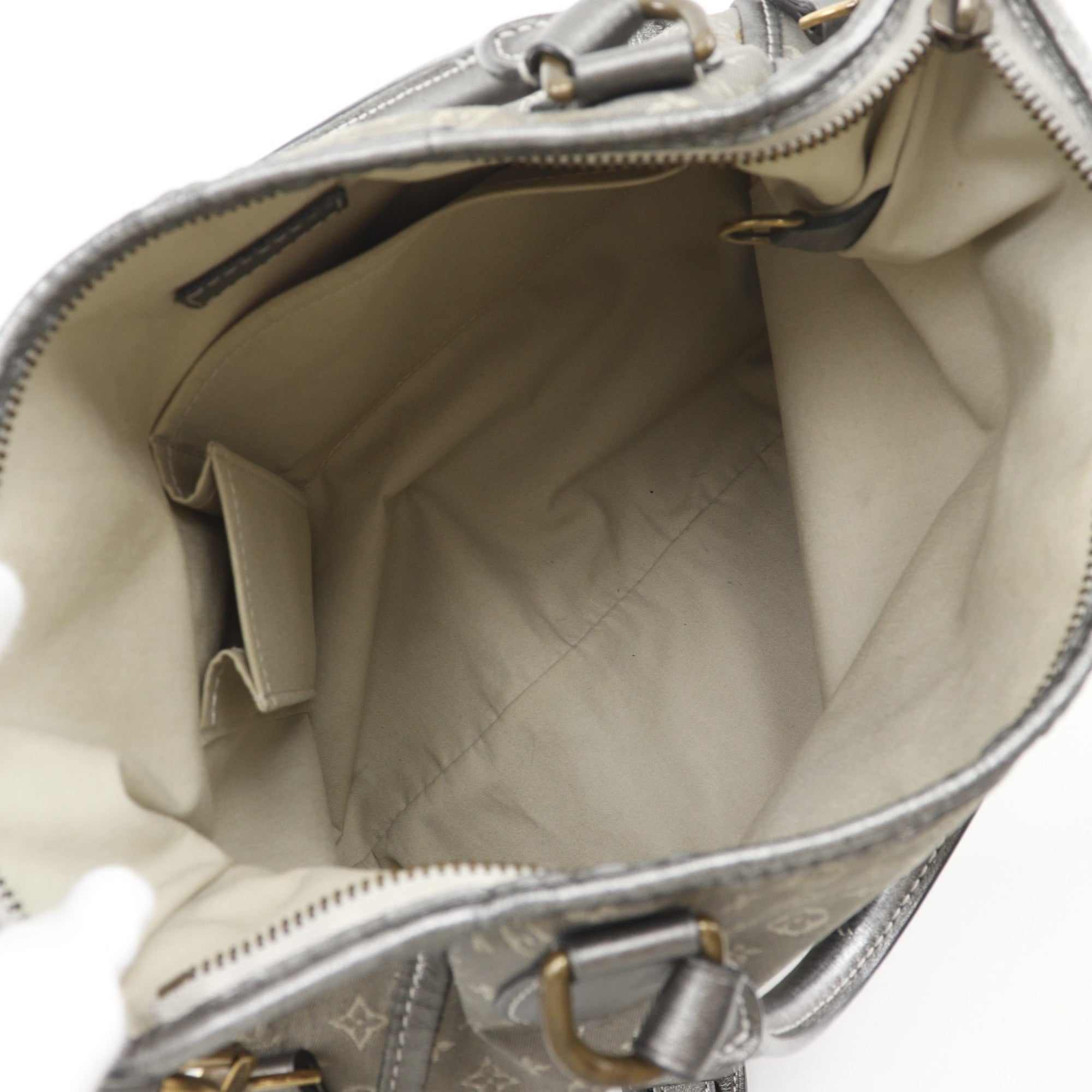 Louis Vuitton Gray Platine Monogram Mini Lin Handbag Shoulder Bag (Pre-Owned)