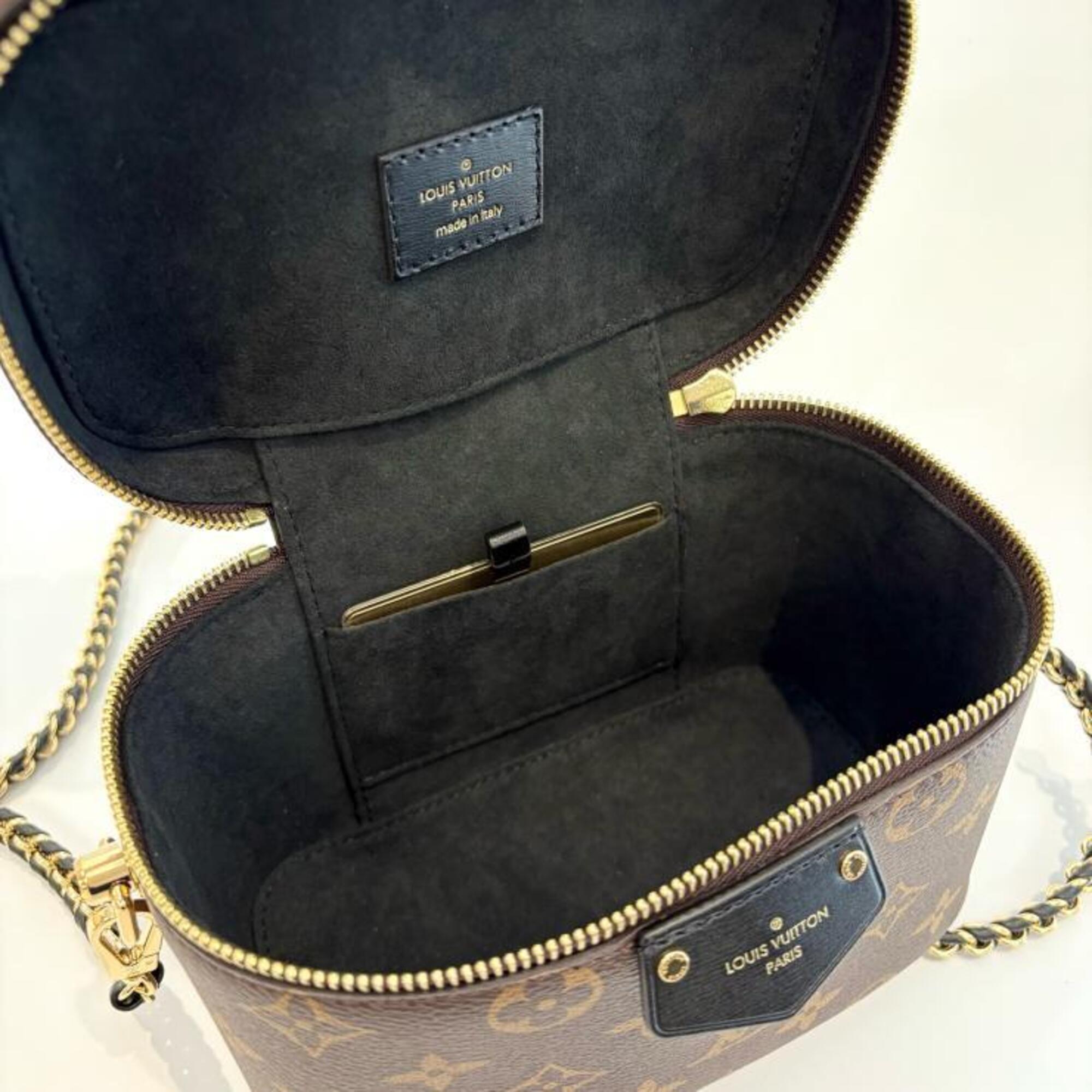 Louis Vuitton Black Brown Monogram Reverse Monogram Reverse Shoulder Bag Vanity Bag (Pre-Owned)