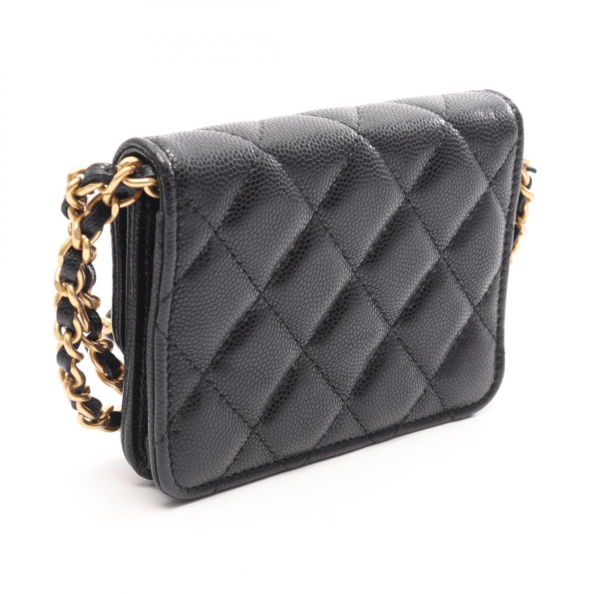 Chanel Black Grained Calfskin Handbag Shoulder Bag (Pre-Owned)