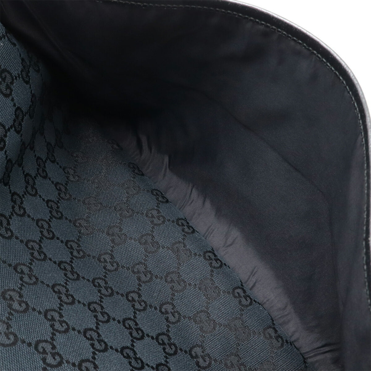Gucci Black Gg Canvas Leather Shoulder Bag (Pre-Owned)
