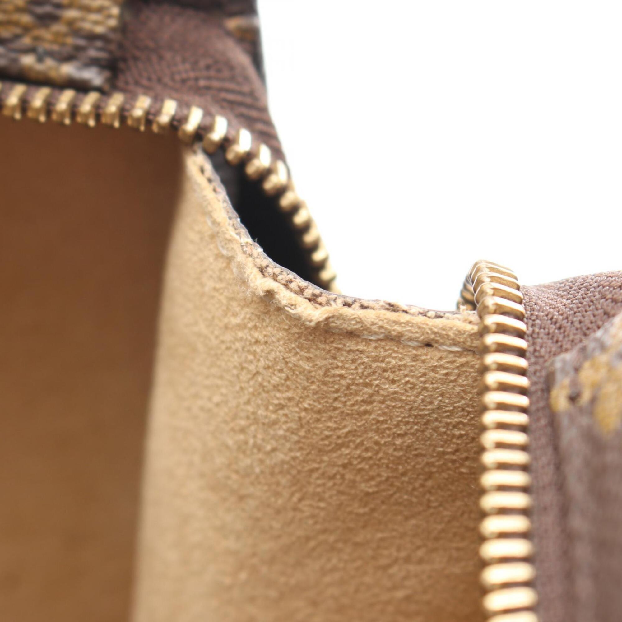 Louis Vuitton Brown Coated Canvas Leather Handbag Shoulder Bag (Pre-Owned)