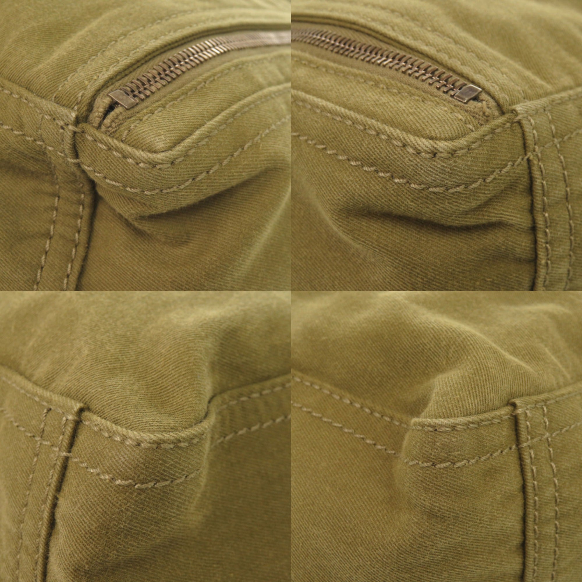 Yves Saint Laurent Khaki Canvas Tote Bag (Pre-Owned)