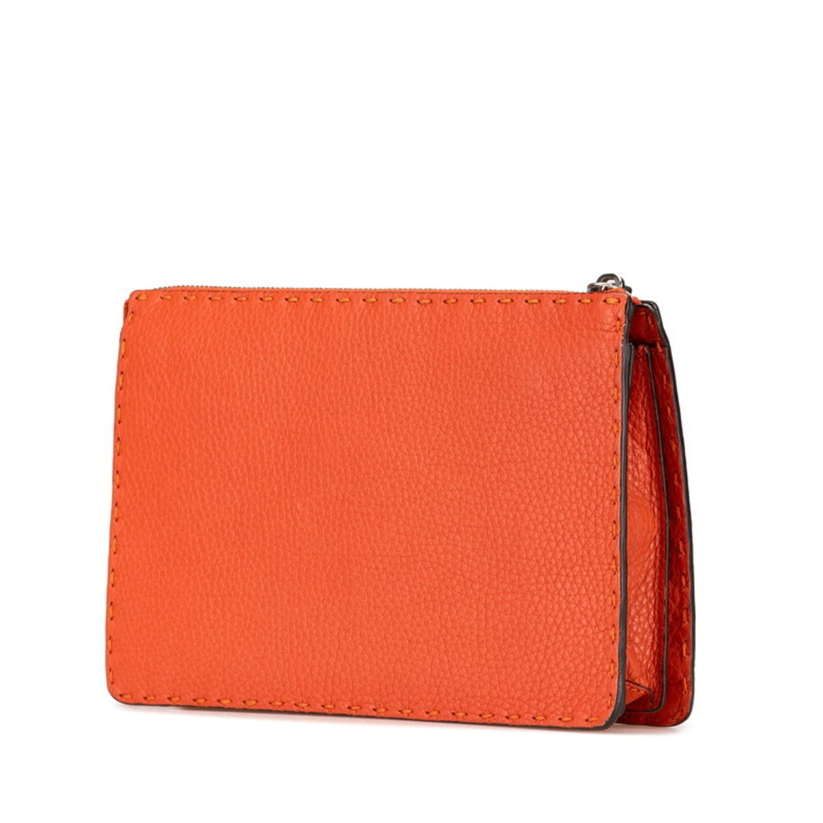Fendi Orange Leather Clutch Bag (Pre-Owned)