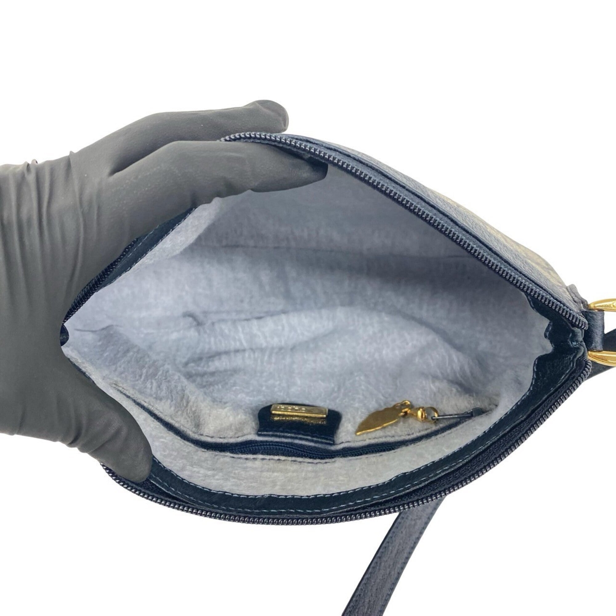 Gucci Navy Leather Pvc Pochette Shoulder Bag (Pre-Owned)