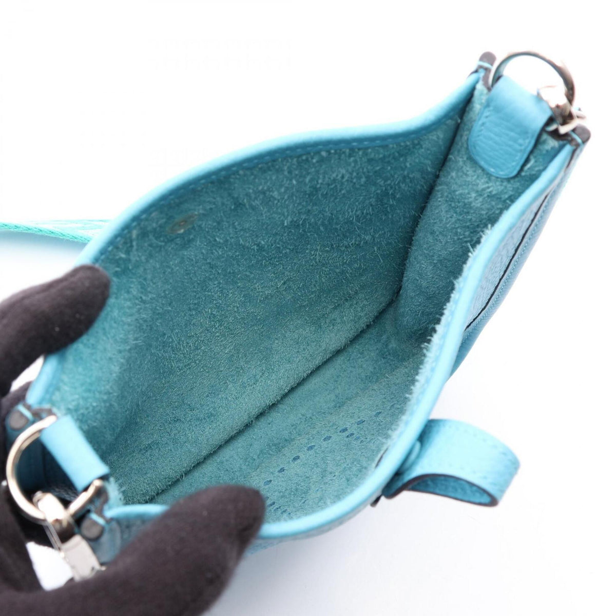 Hermes Blue Taurillon Clemence Leather Handbag Shoulder Bag (Pre-Owned)
