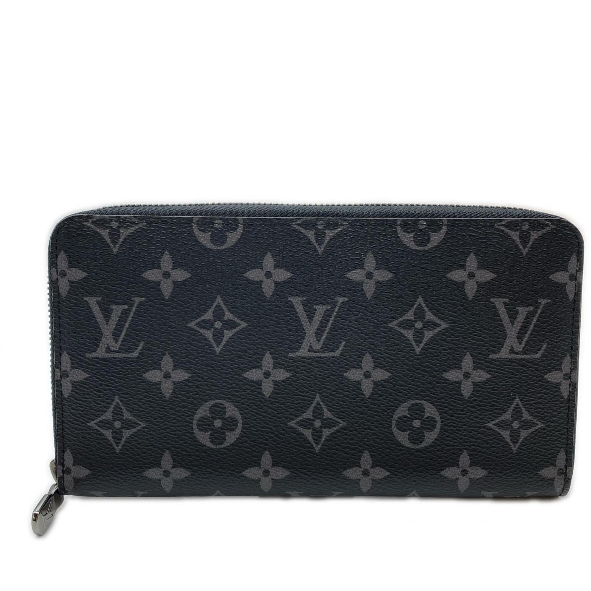 Louis Vuitton Black Gray Coated Canvas Long Wallet (Bi-Fold) (Pre-Owned)