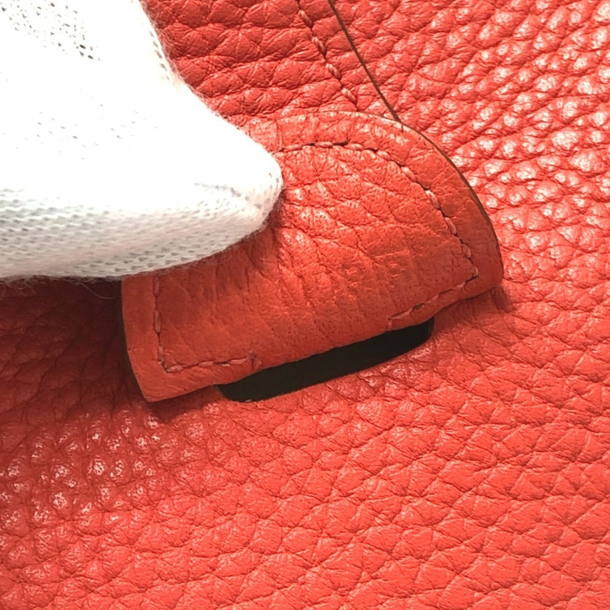 Hermes Red Color Taurillon Clemence Leather Shoulder Bag (Pre-Owned)