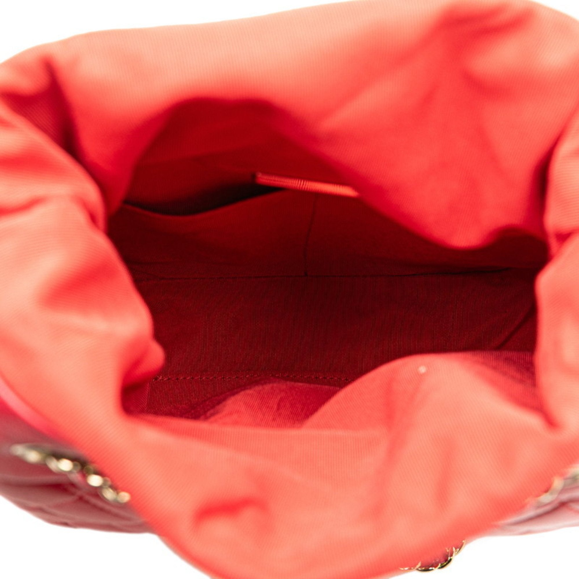 Chanel Red Color Leather Backpack (Pre-Owned)