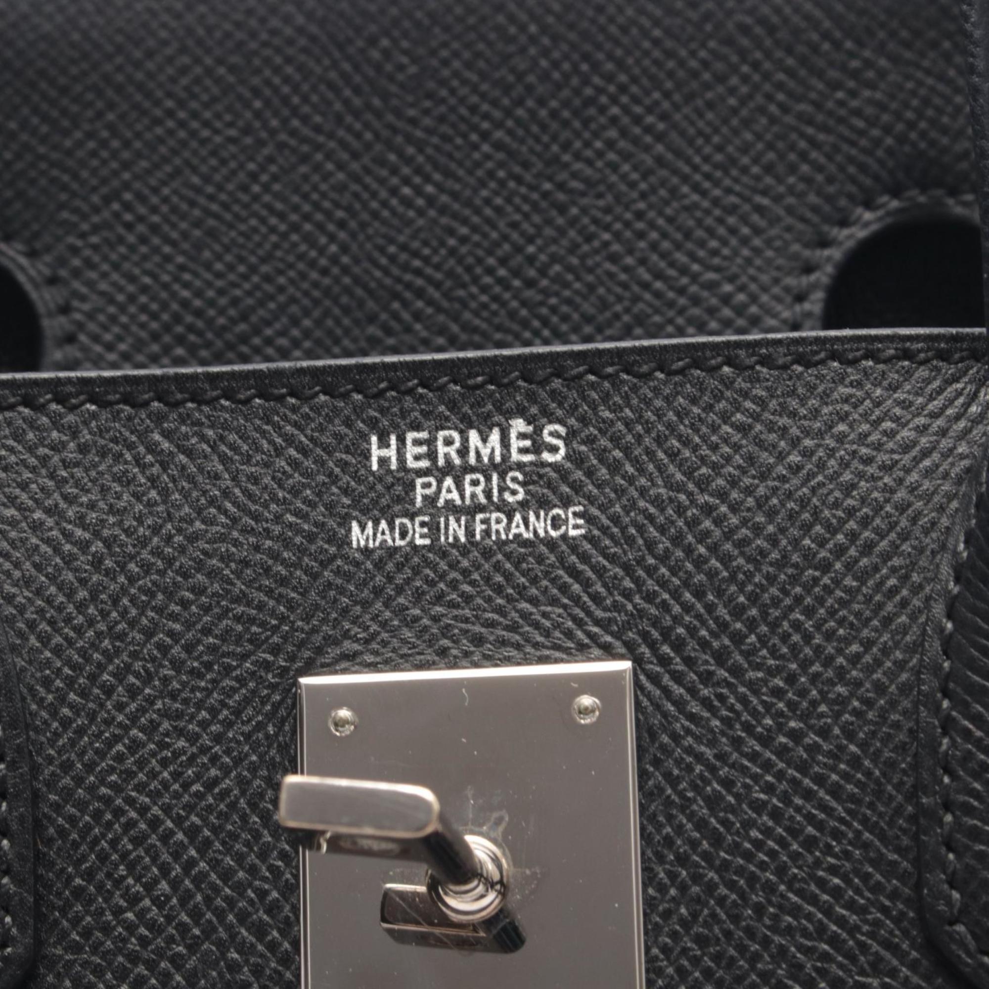 Hermes Black Leather Handbag (Pre-Owned)