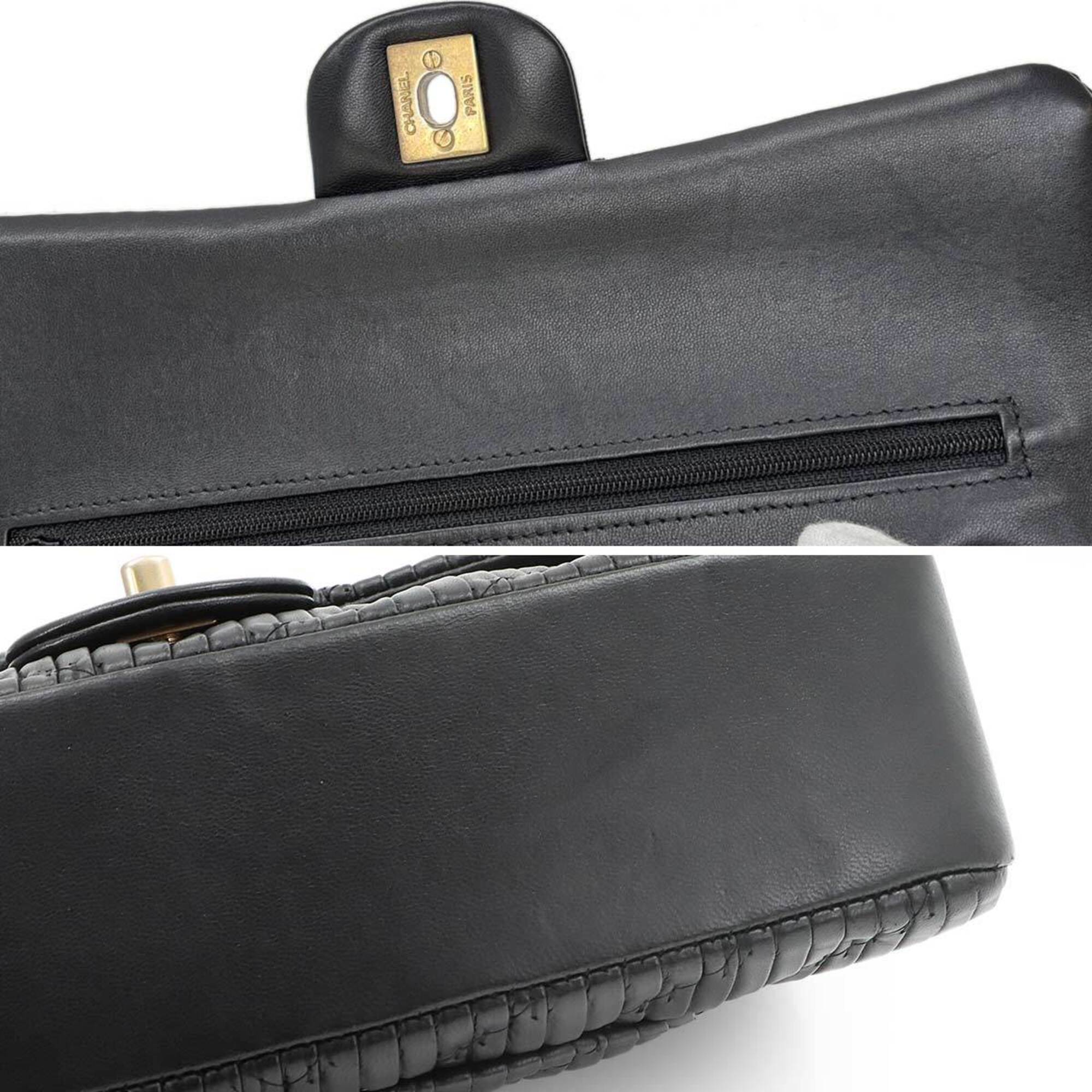 Chanel Black Leather Handbag Shoulder Bag (Pre-Owned)