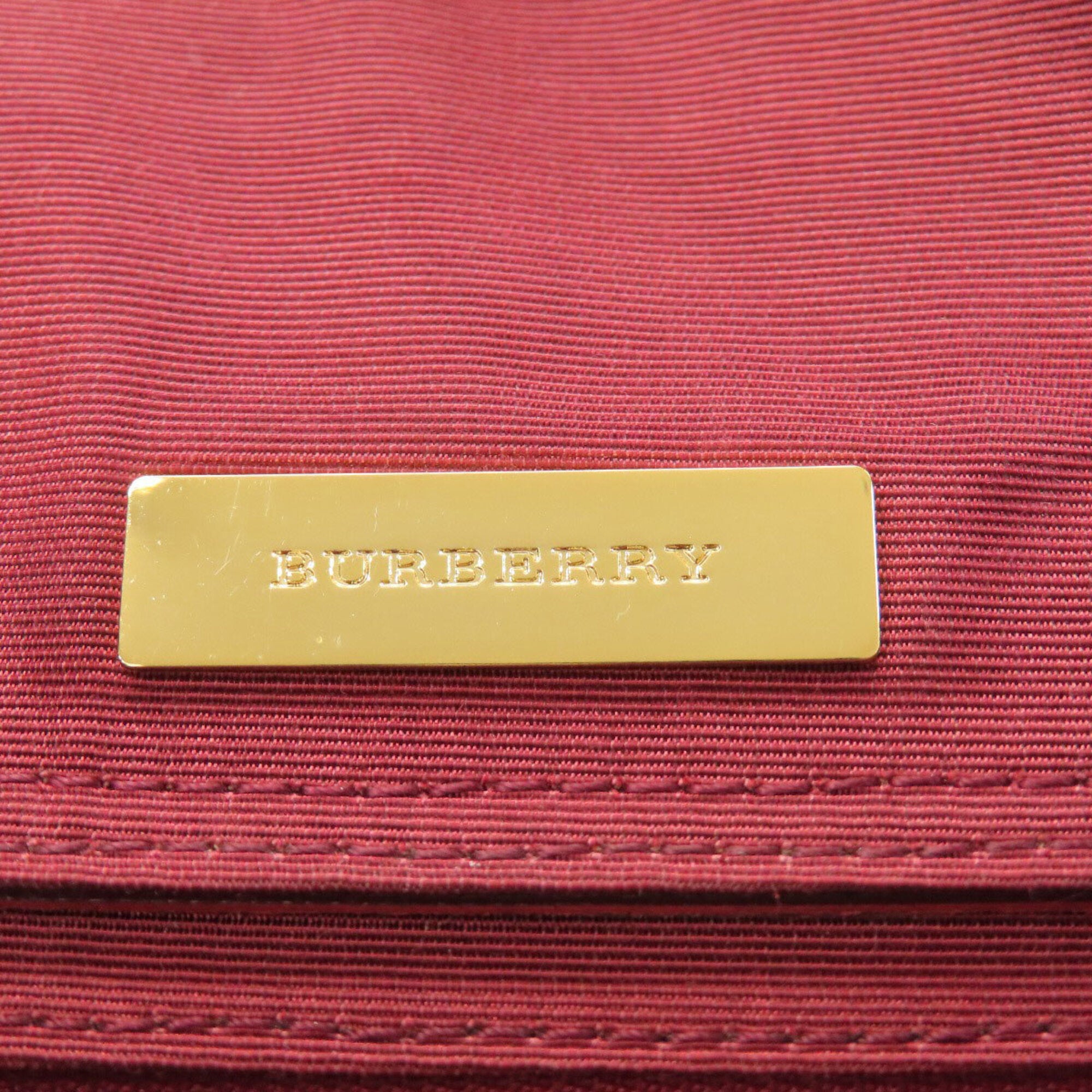 Burberry Beige Bordeaux Canvas Shoulder Bag (Pre-Owned)