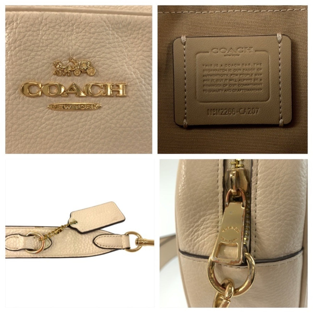 Coach Cream White Leather Shoulder Bag (Pre-Owned)
