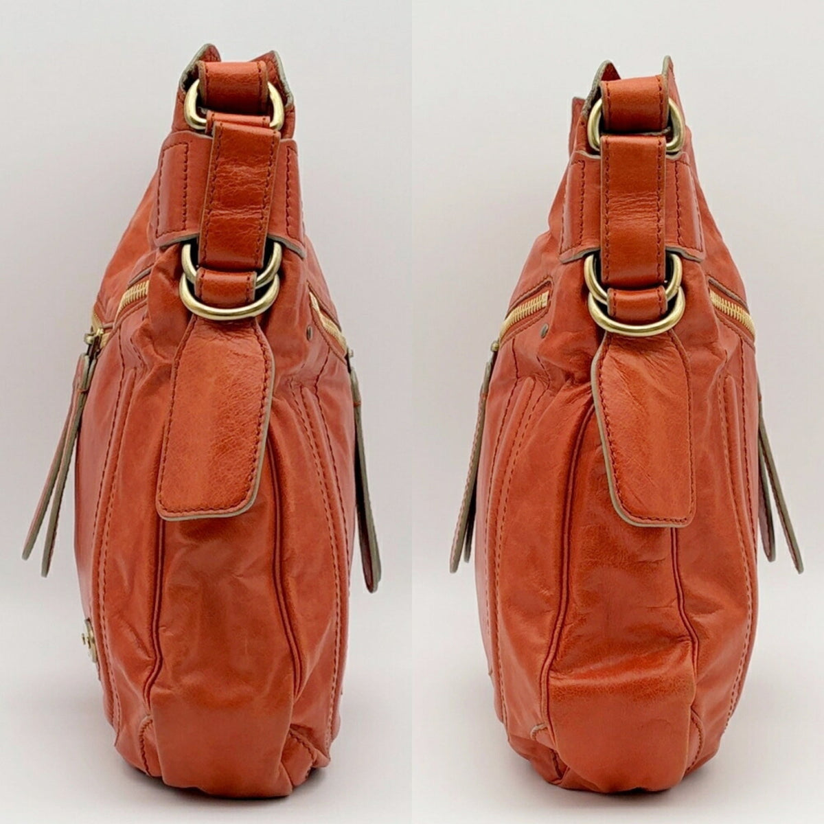 Chloé Orange Leather Shoulder Bag (Pre-Owned)