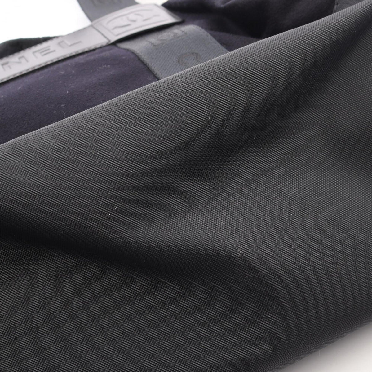 Chanel Black Wool Leather Nylon Canvas Tote Bag (Pre-Owned)