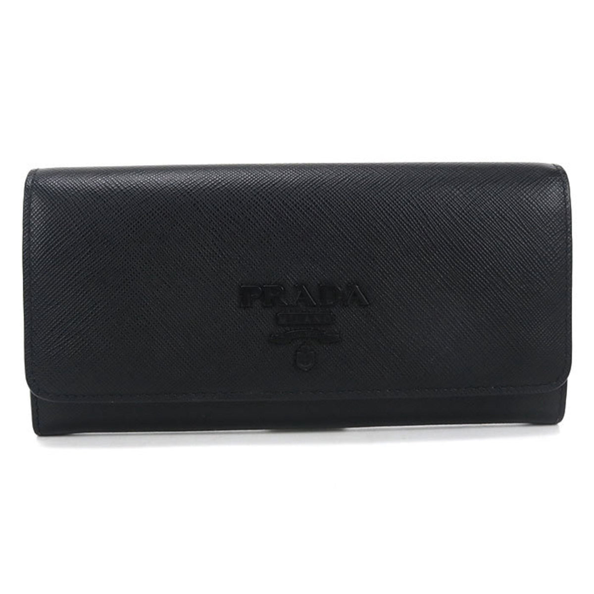 Prada Black Leather Long Wallet (Bi-Fold) (Pre-Owned)