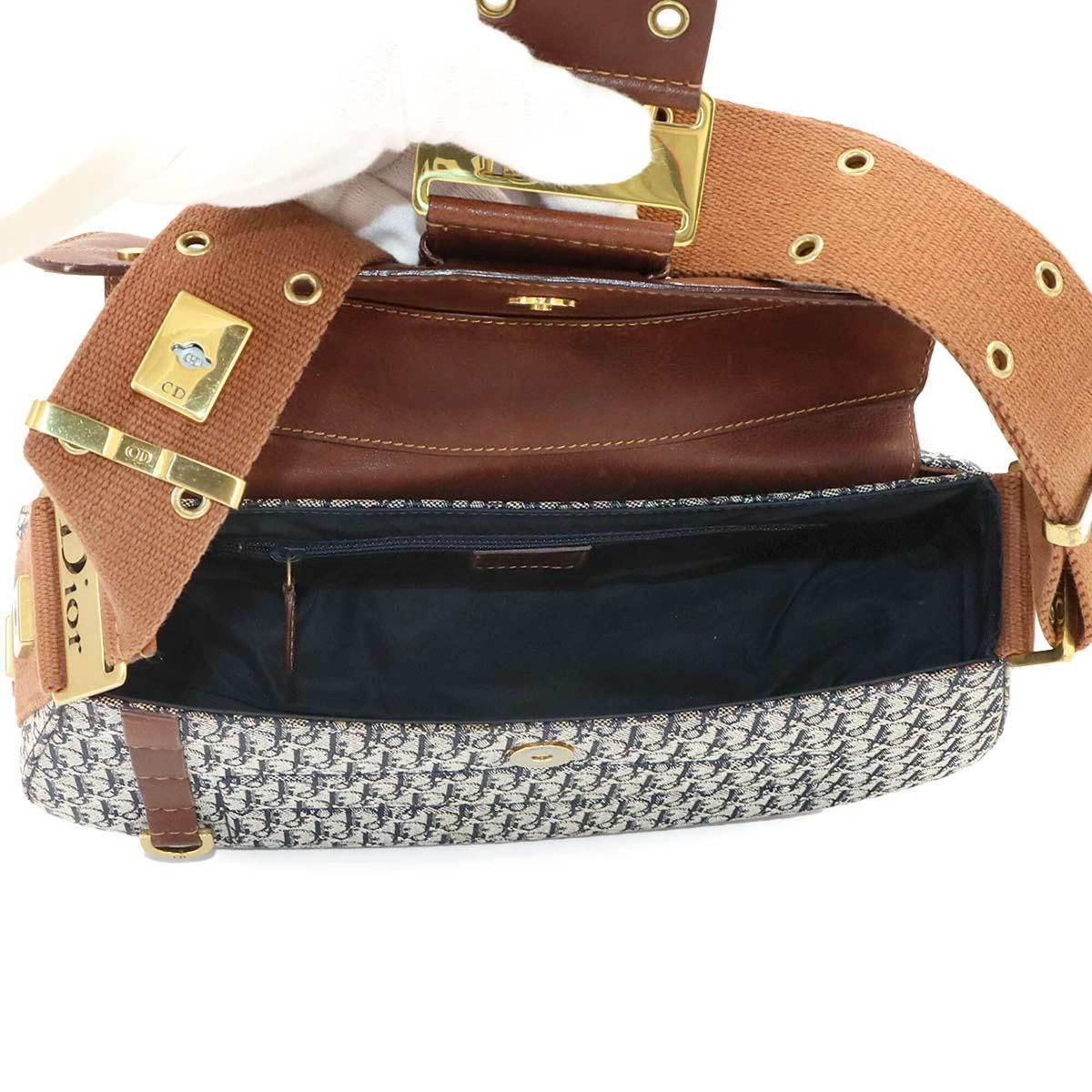 Christian Dior Brown Navy Trotter Handbag Pouch Shoulder Bag (Pre-Owned)
