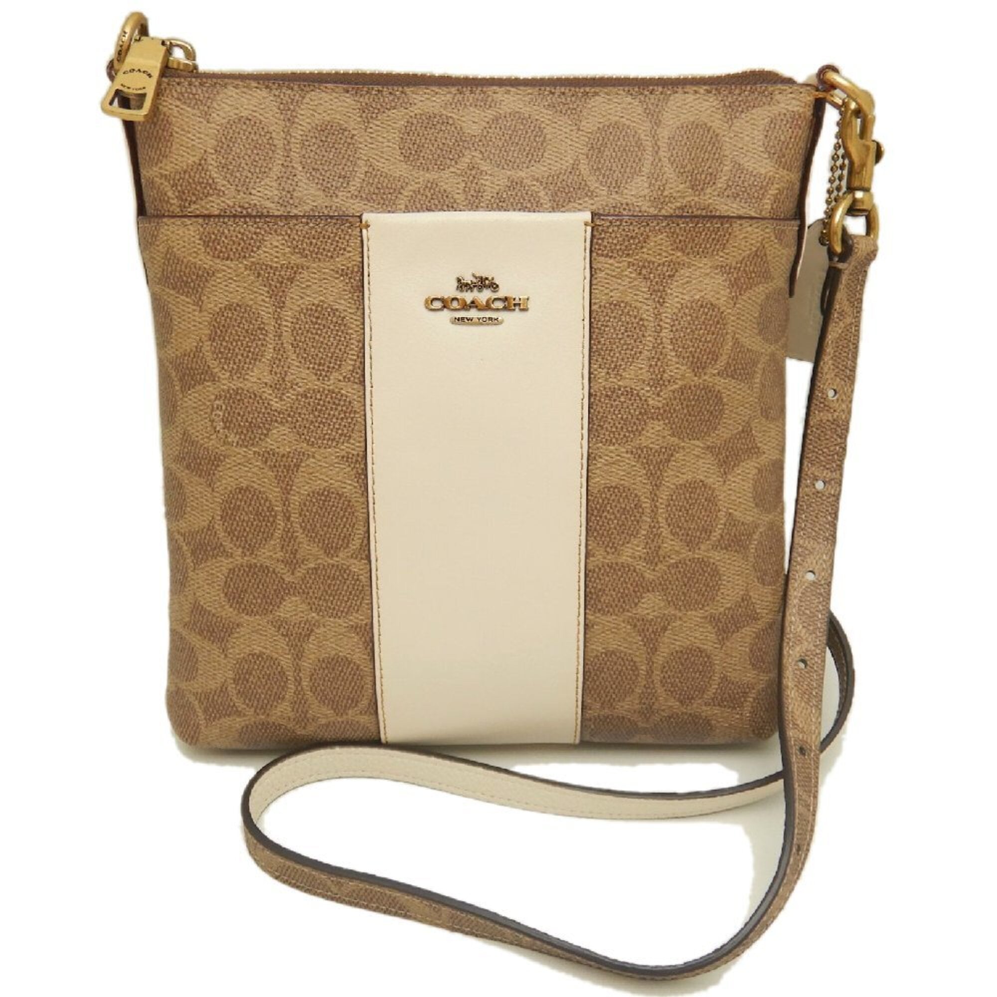 Coach Beige Coated Canvas Shoulder Bag (Pre-Owned)