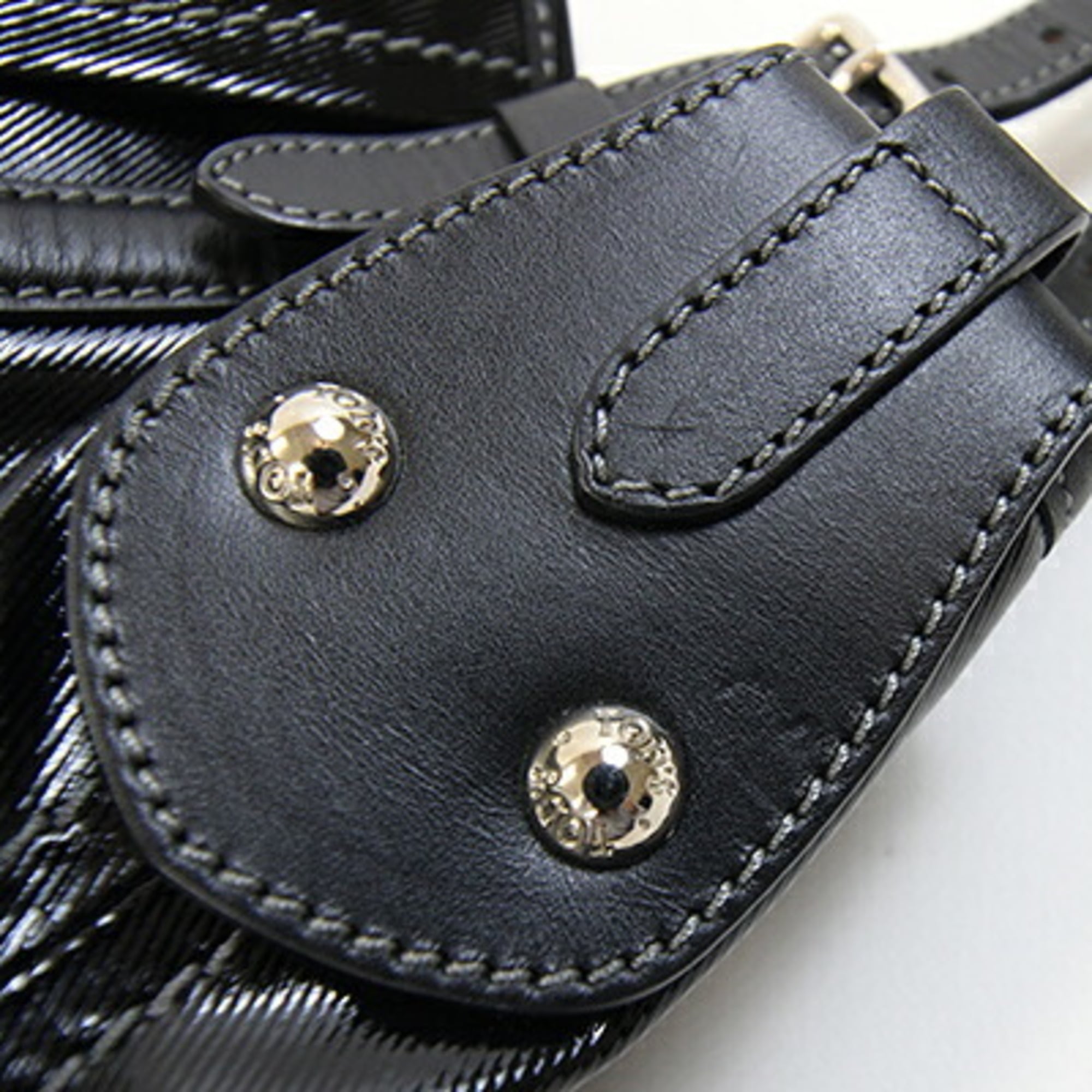 Tod's Black Coated Canvas Leather Tote Bag (Pre-Owned)