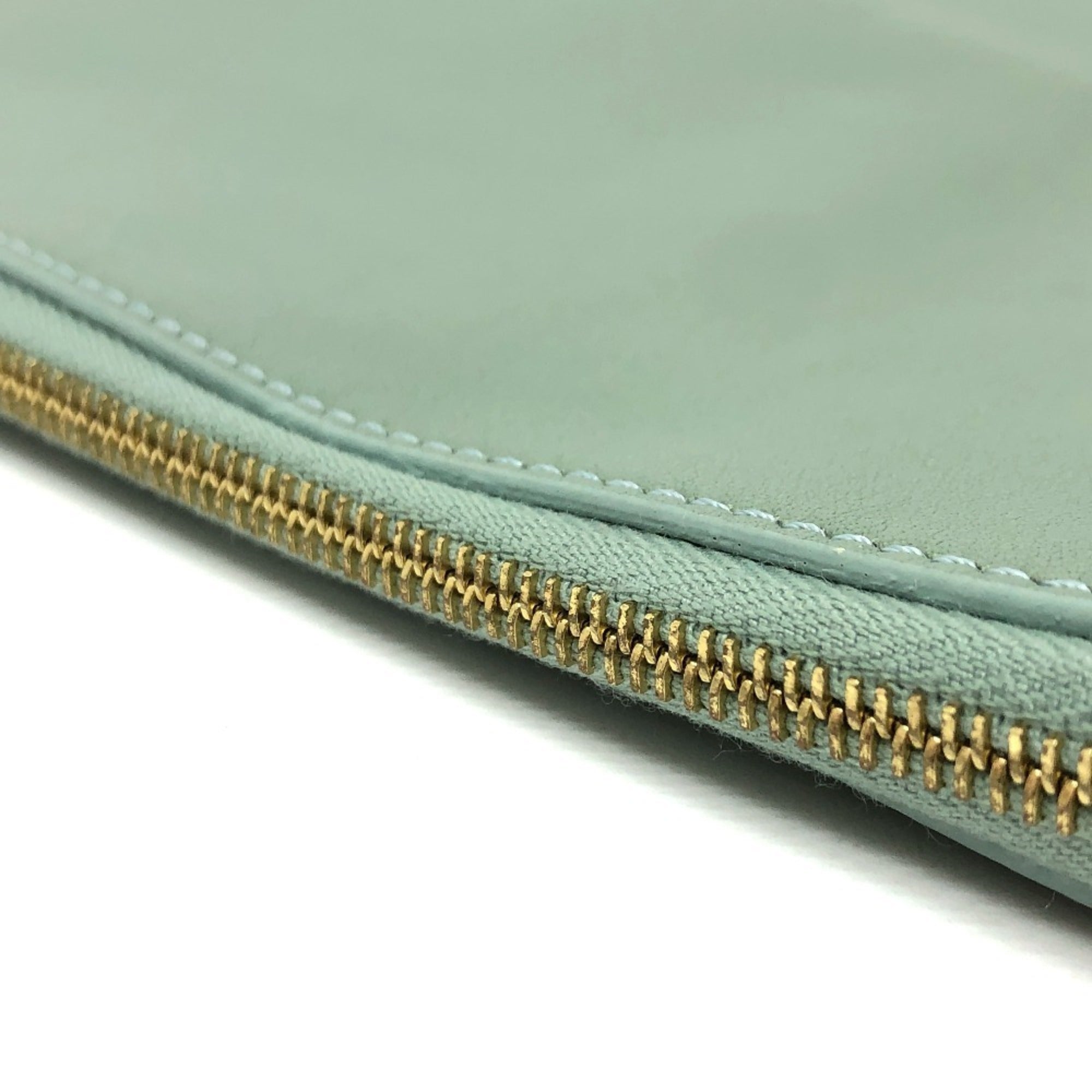 Celine Green Leather Clutch Bag Pouch (Pre-Owned)