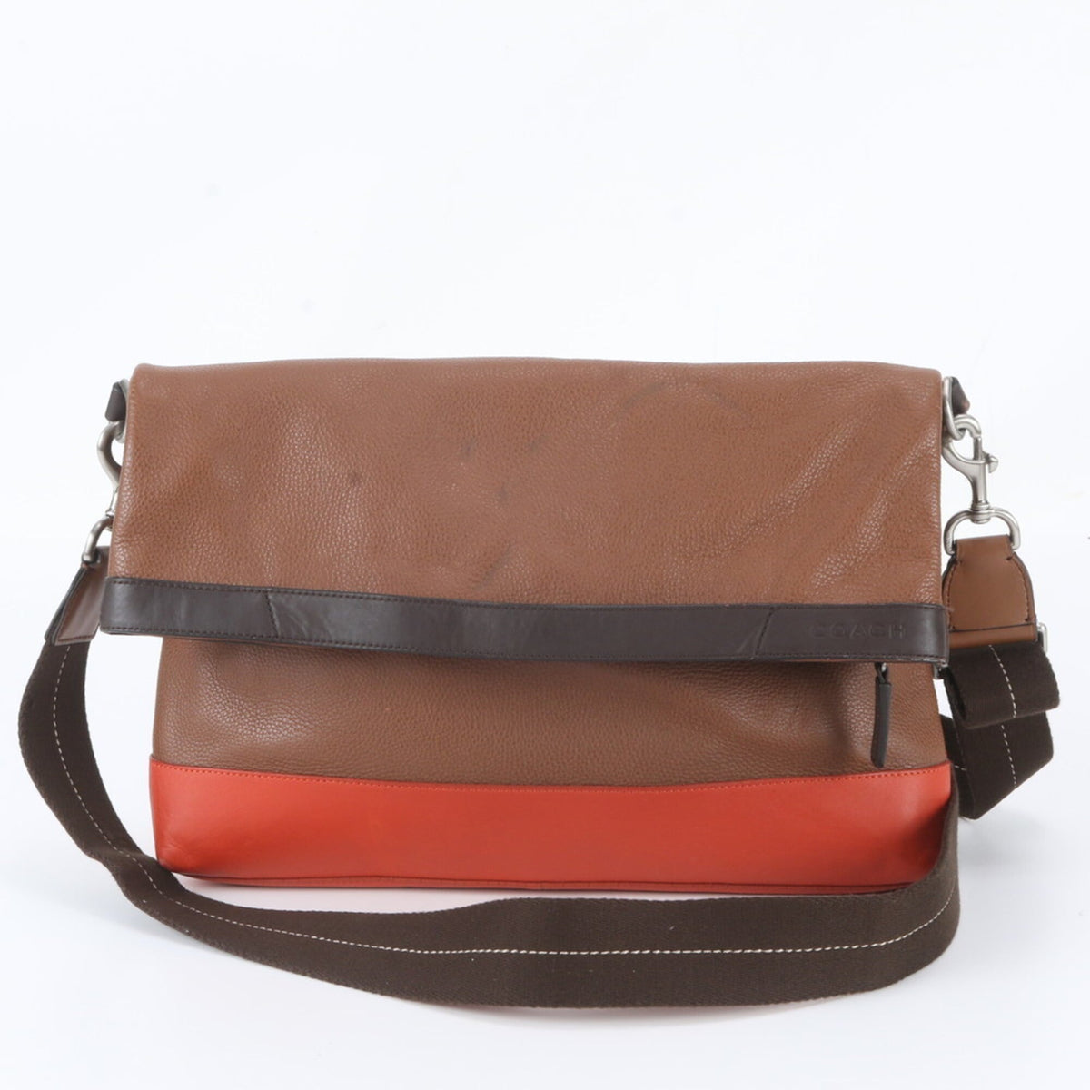 Coach Brown Leather Messenger Bag Shoulder Bag Tote Bag (Pre-Owned)