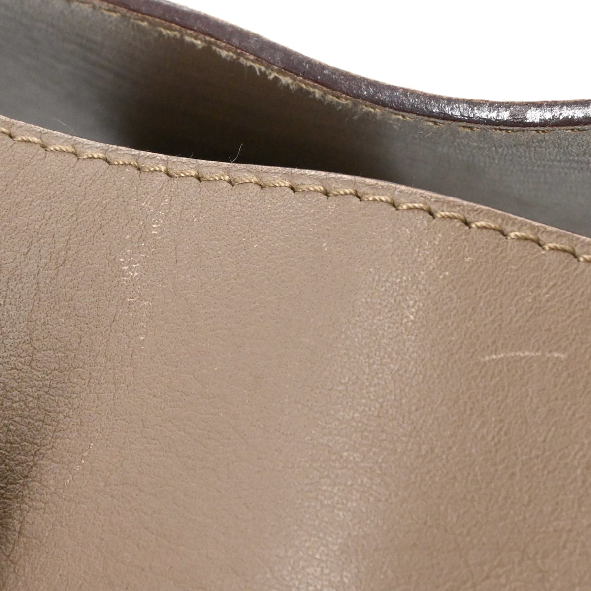 Hermes Etoupe Gray Leather Handbag Pouch (Pre-Owned)