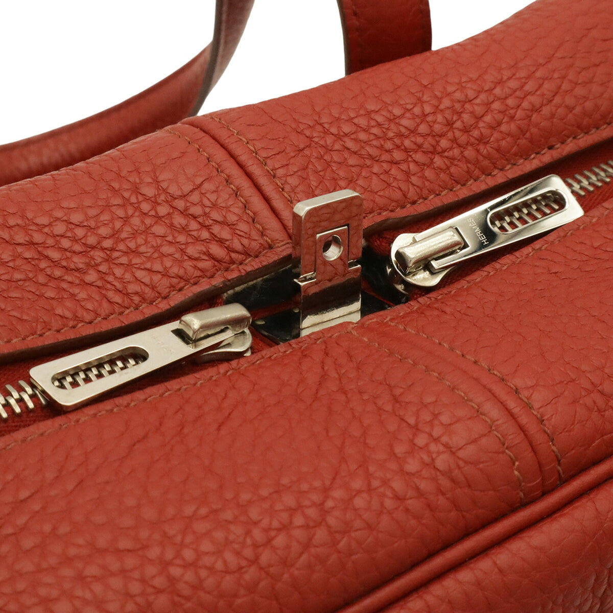 Hermes Red Color Taurillon Clemence Leather Handbag Shoulder Bag (Pre-Owned)