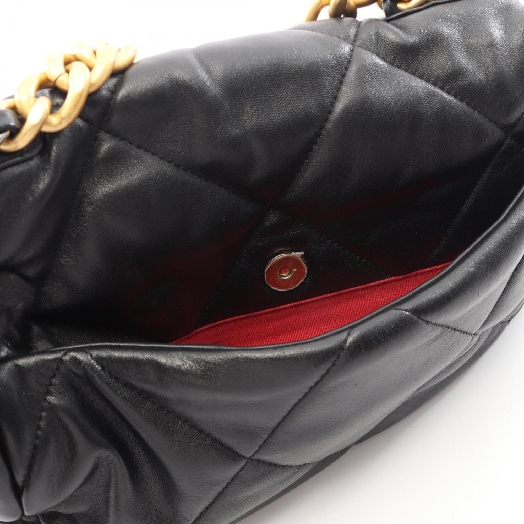 Chanel Black Leather Handbag Shoulder Bag (Pre-Owned)