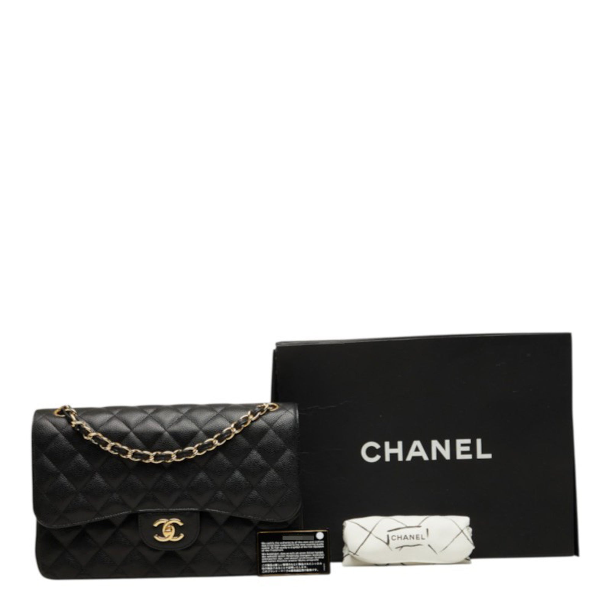 Chanel Black Grained Calfskin Shoulder Bag (Pre-Owned)